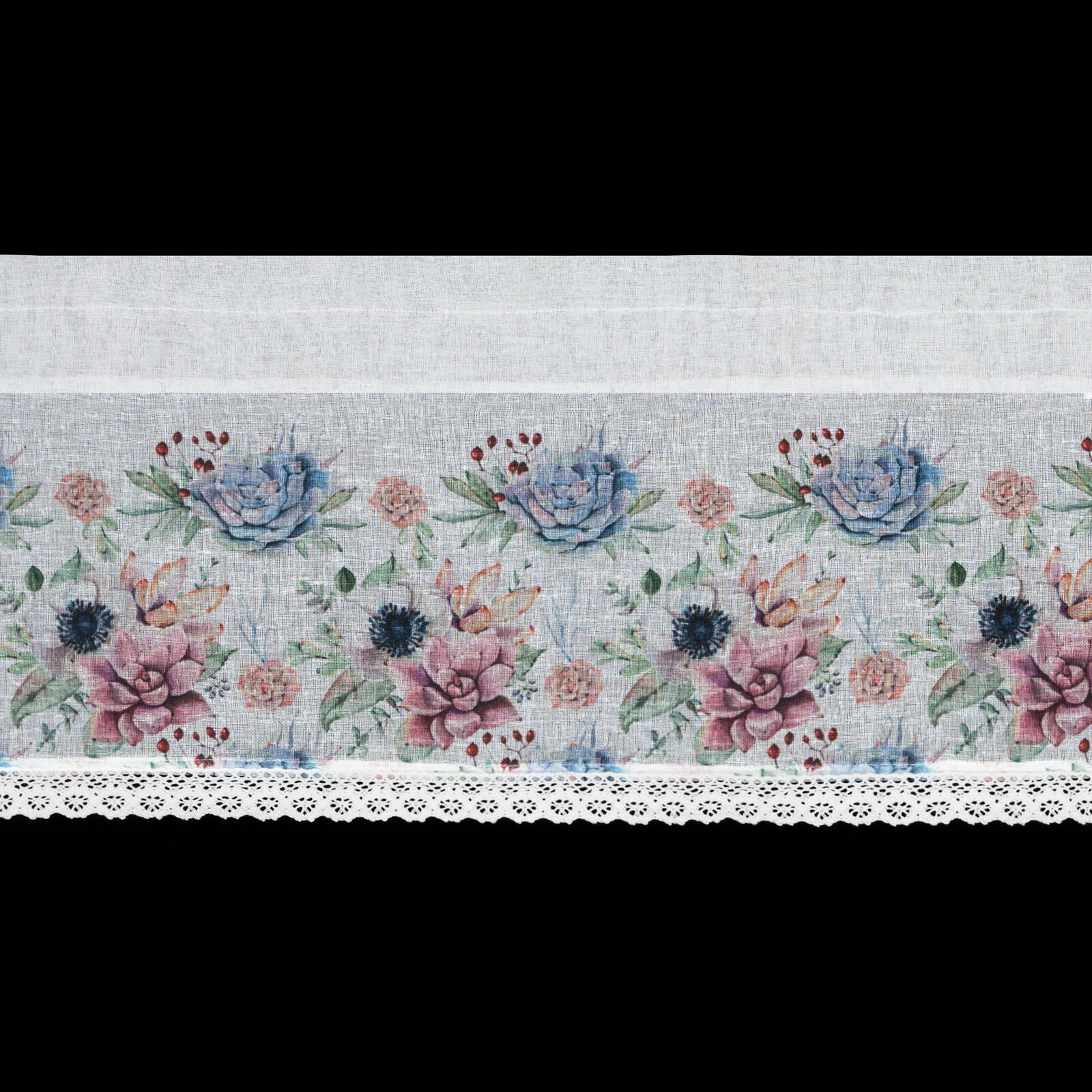 Hotová záclona DORA růžová - s tunelem