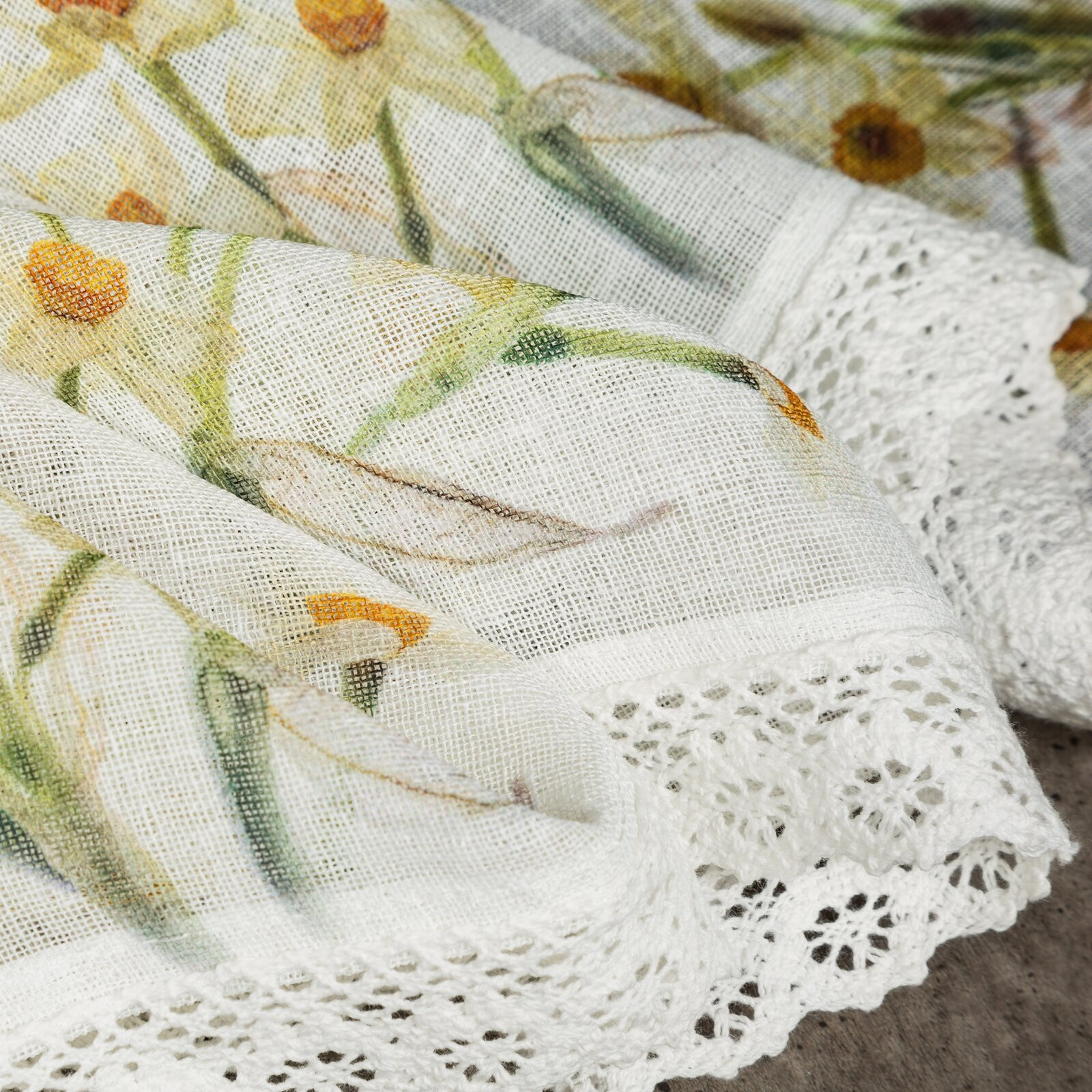 Hotová záclona FLORA žlutá - s tunelem