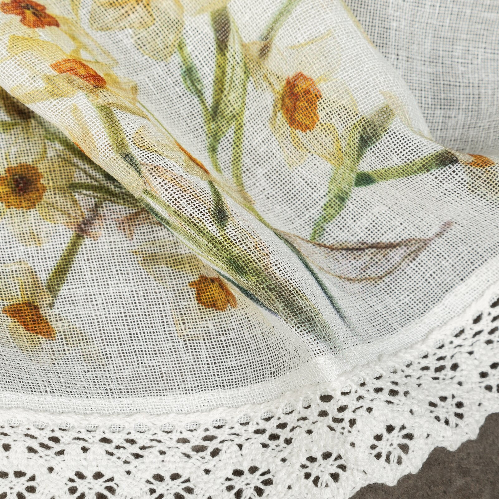 Hotová záclona FLORA žlutá - s tunelem