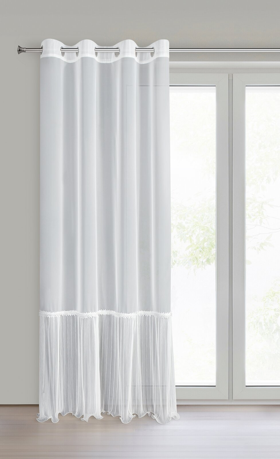 Hotová záclona HANA B bílá - na průchodkách