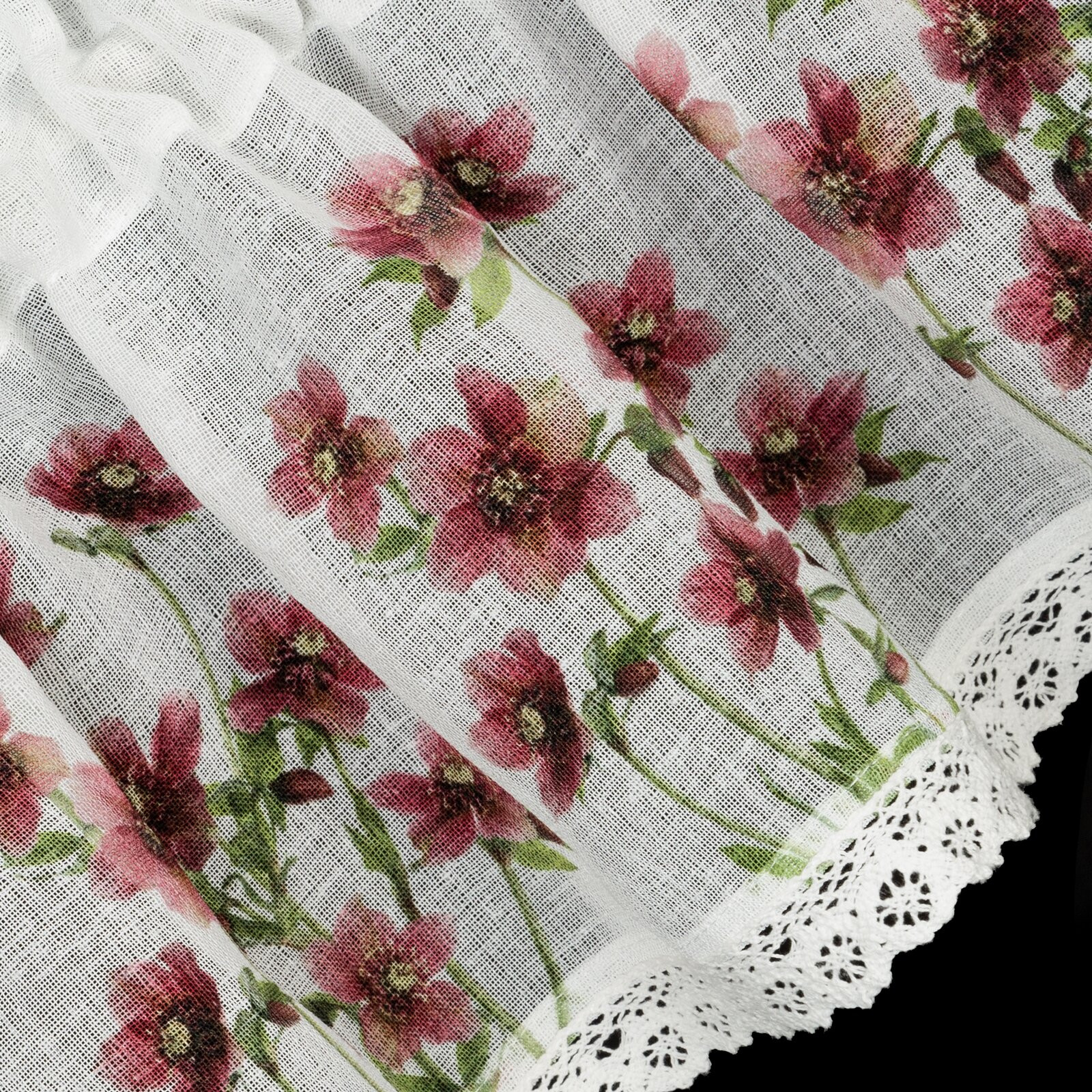 Hotová záclona ISA bordó - s tunelem