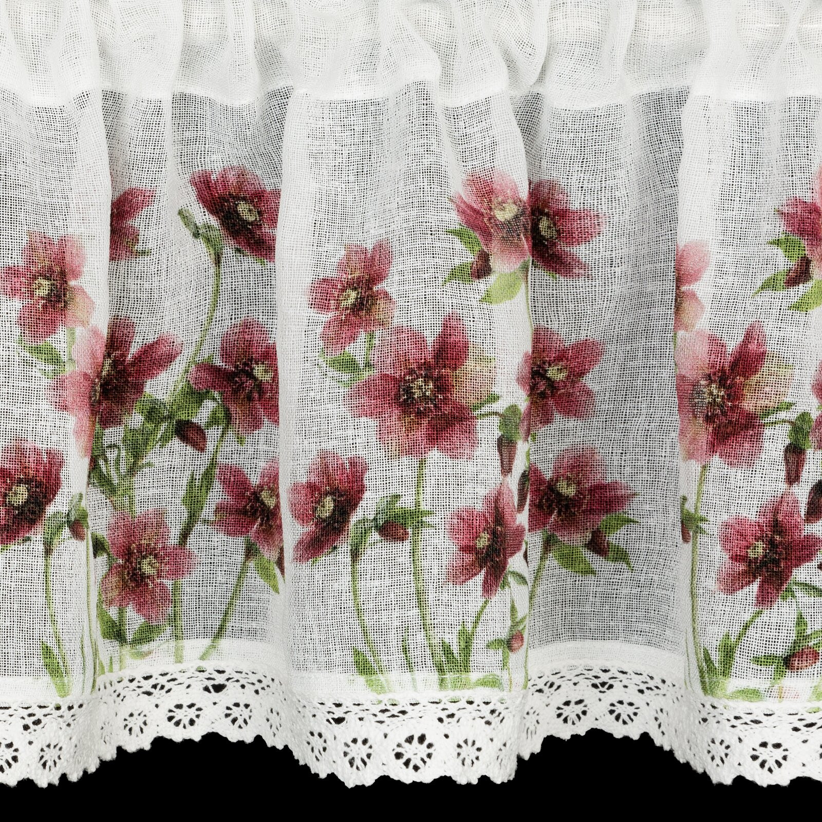 Hotová záclona ISA bordó - s tunelem