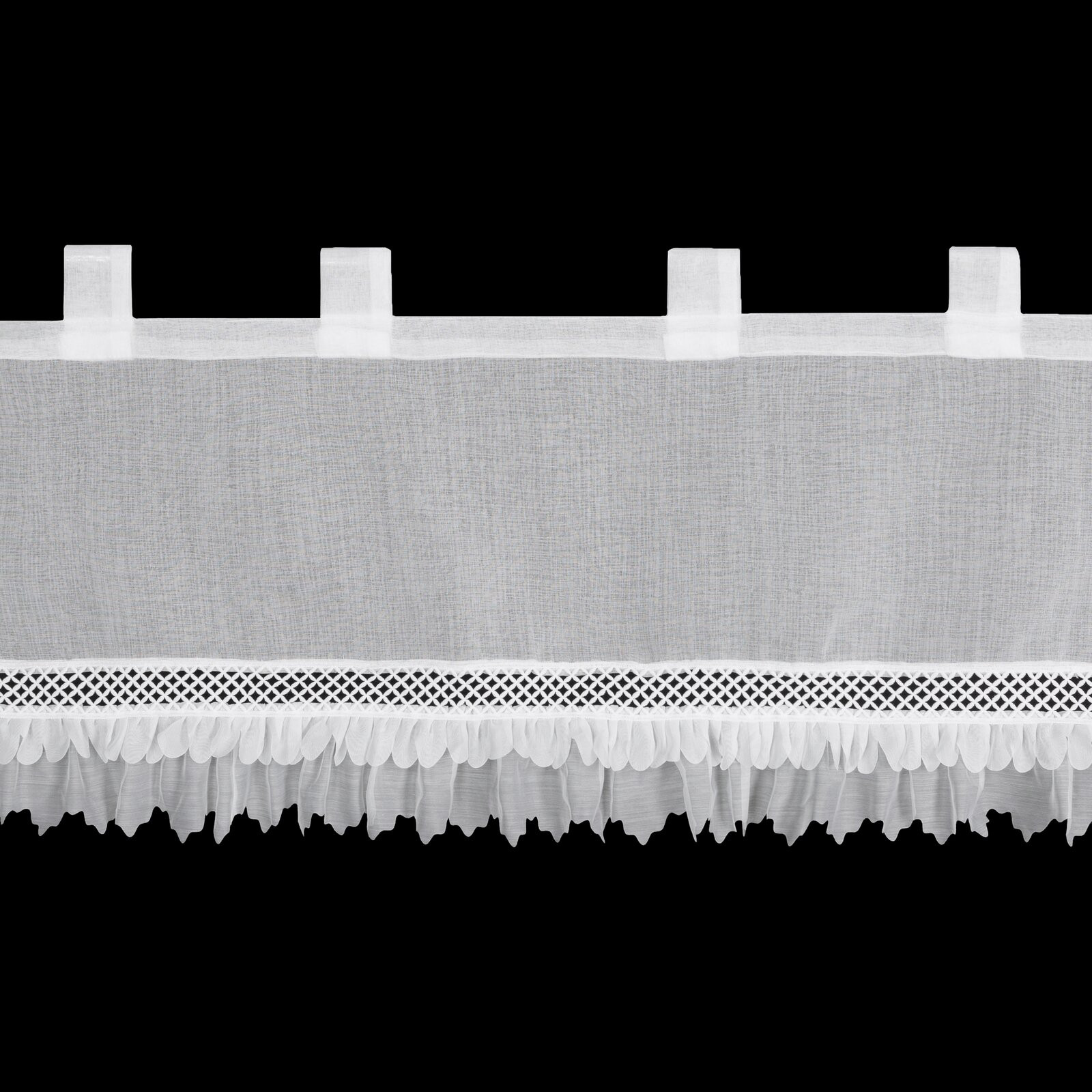 Hotová záclona KATRIN bílá - na průchodkách