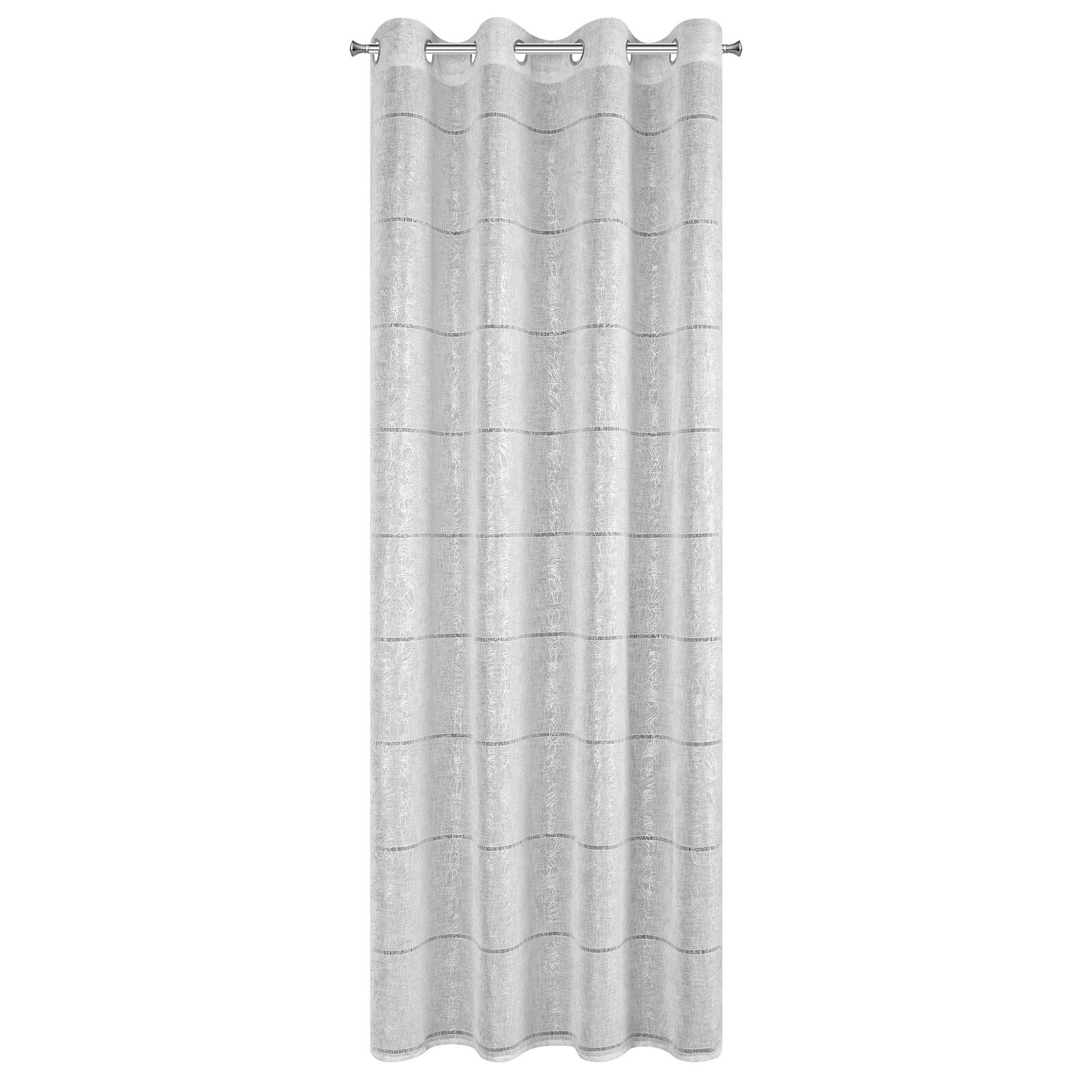 Hotová záclona KATY bílá / stříbrná - na průchodkách