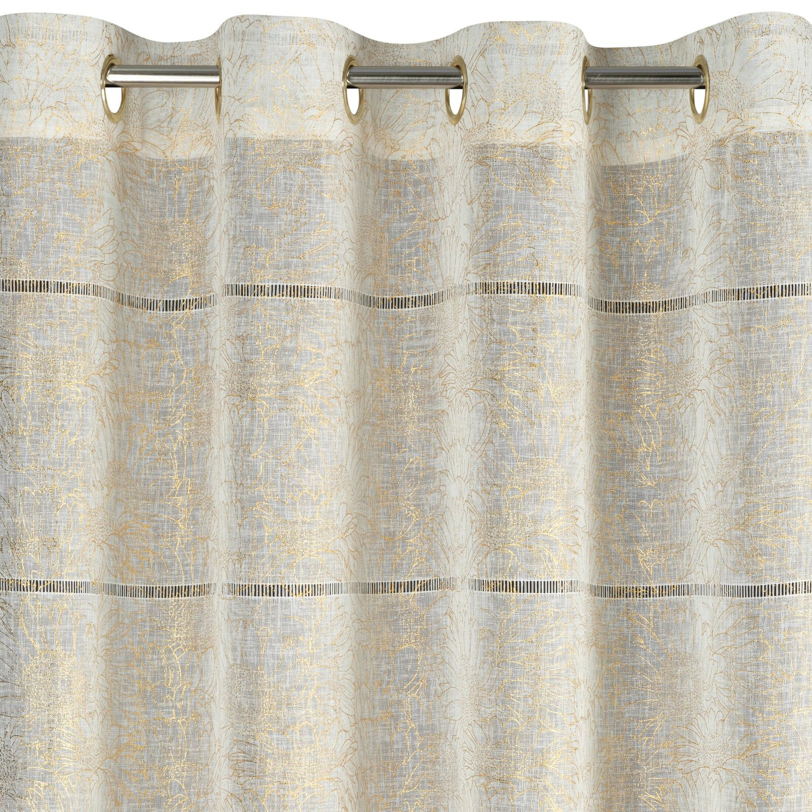 Hotová záclona KATY bílá / zlatá - na průchodkách