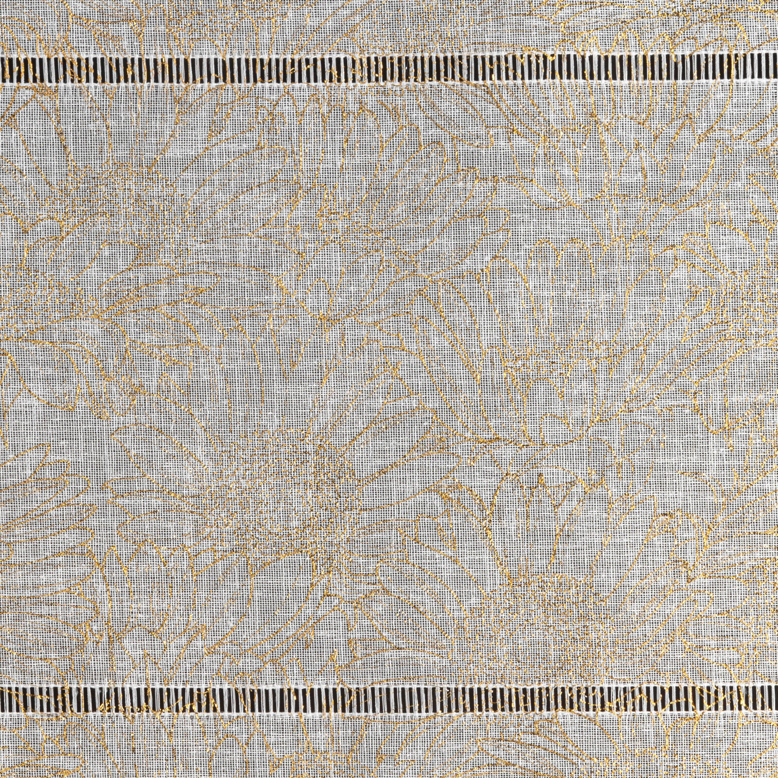 Hotová záclona KATY bílá / zlatá - na průchodkách