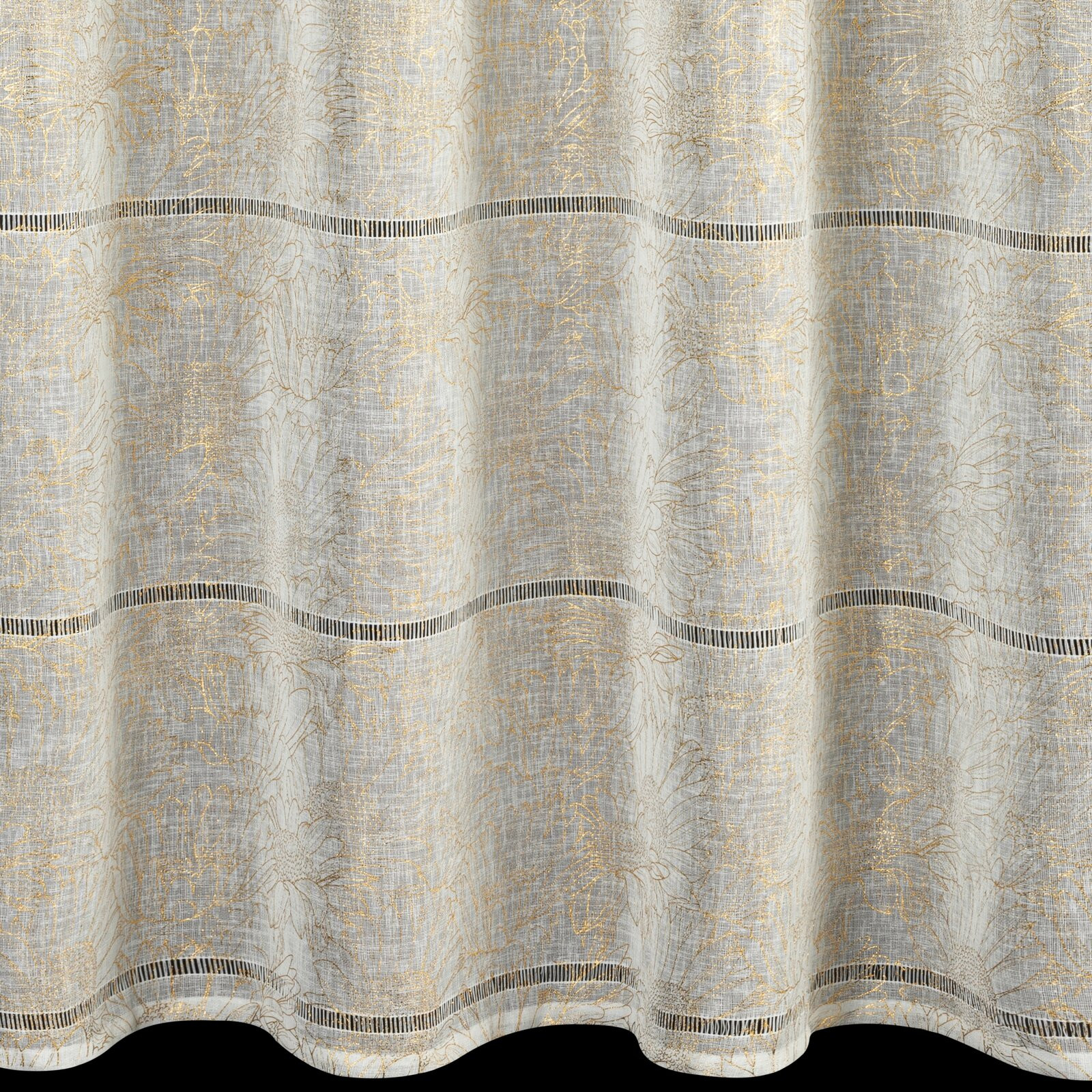 Hotová záclona KATY bílá / zlatá - na průchodkách