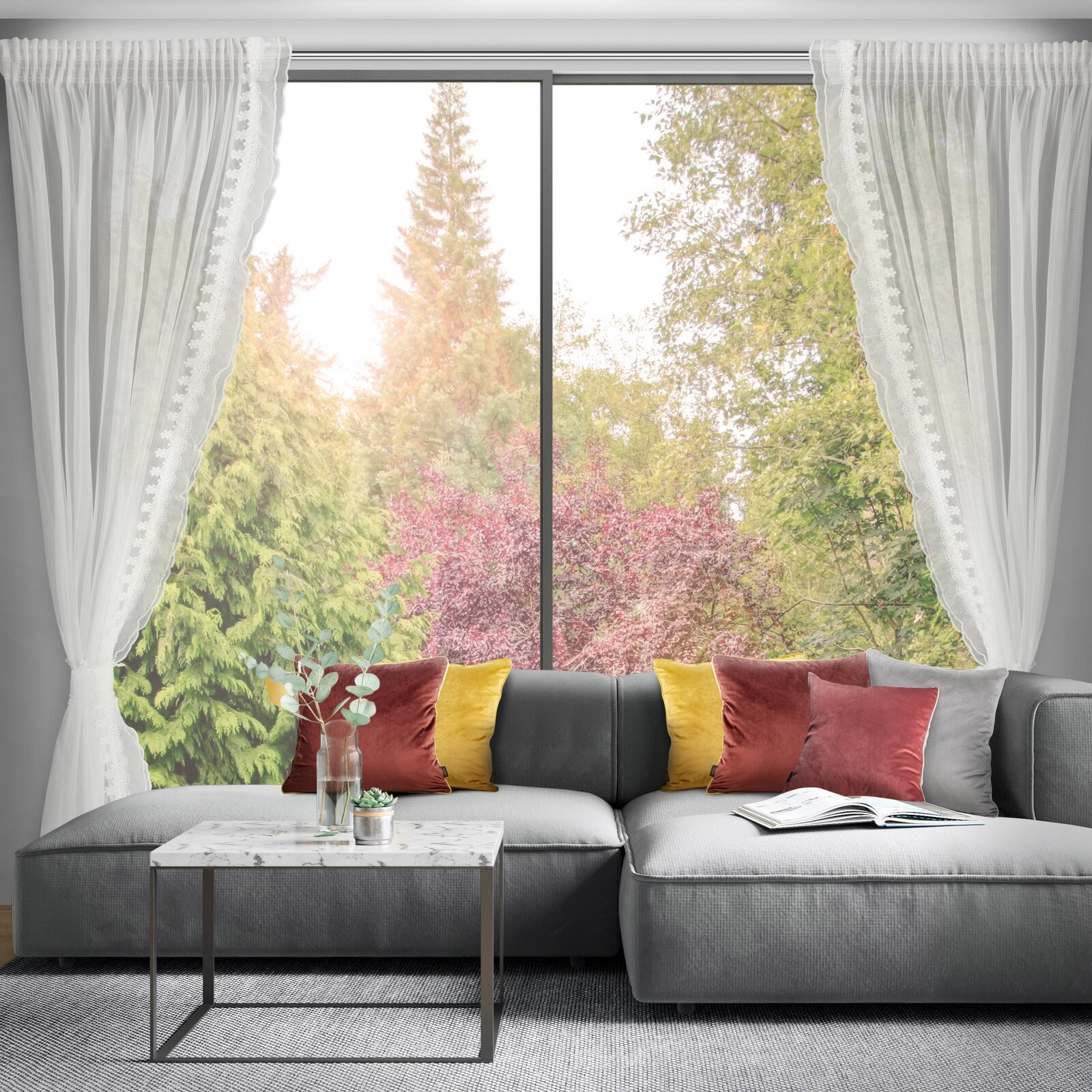 Hotová záclona LARISA bílá - na pásce