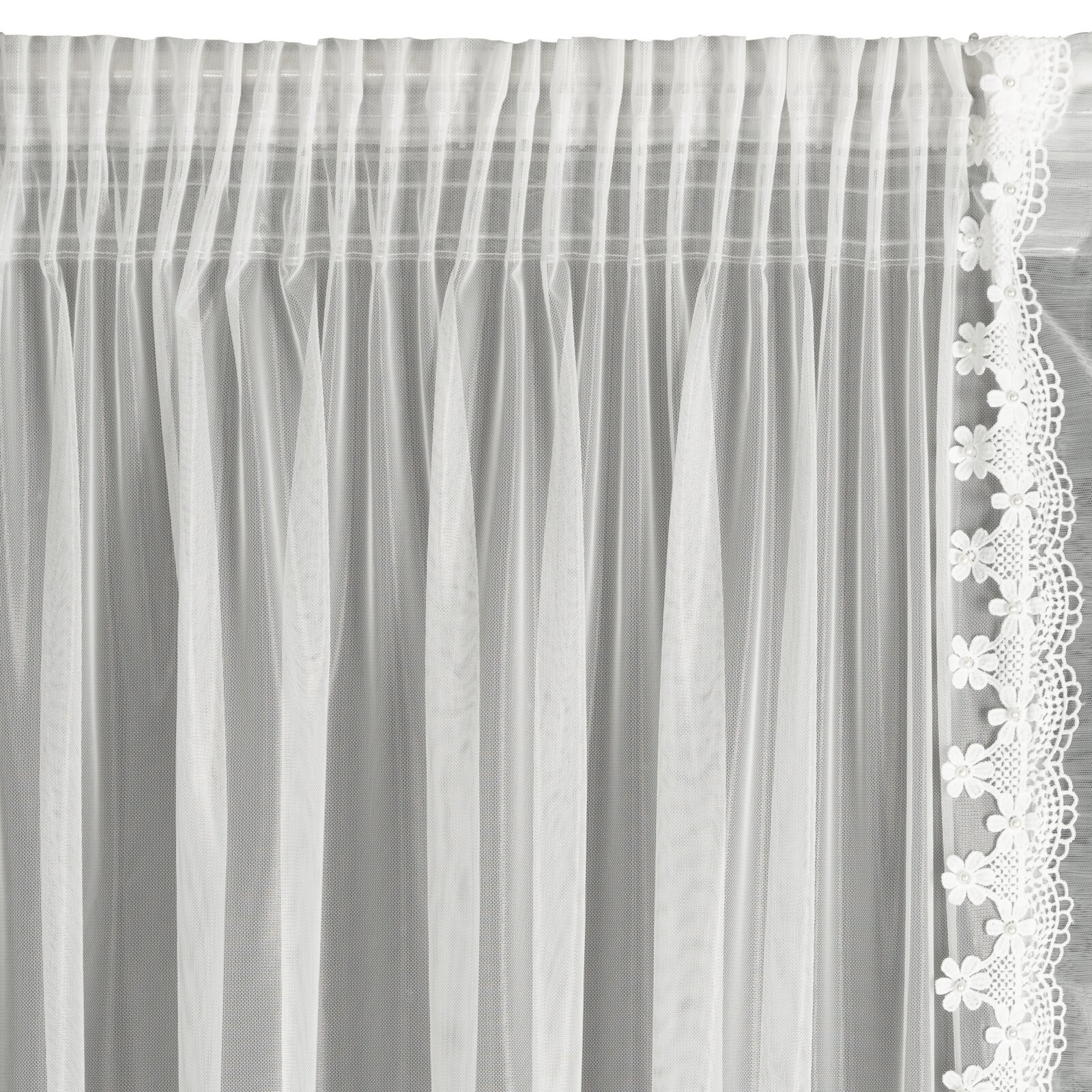 Hotová záclona LARISA bílá - na pásce