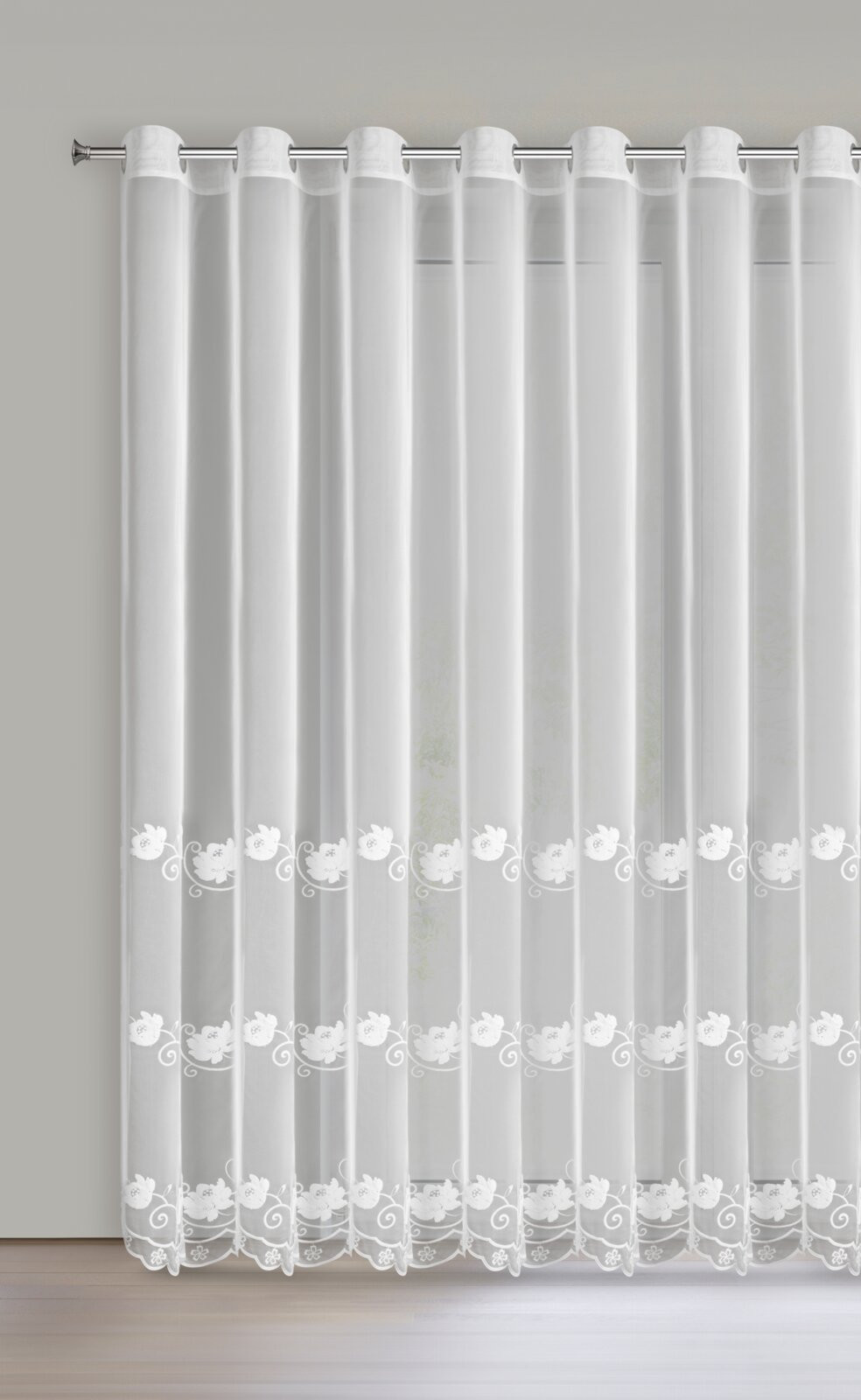 Hotová záclona LETI bílá - na průchodkách