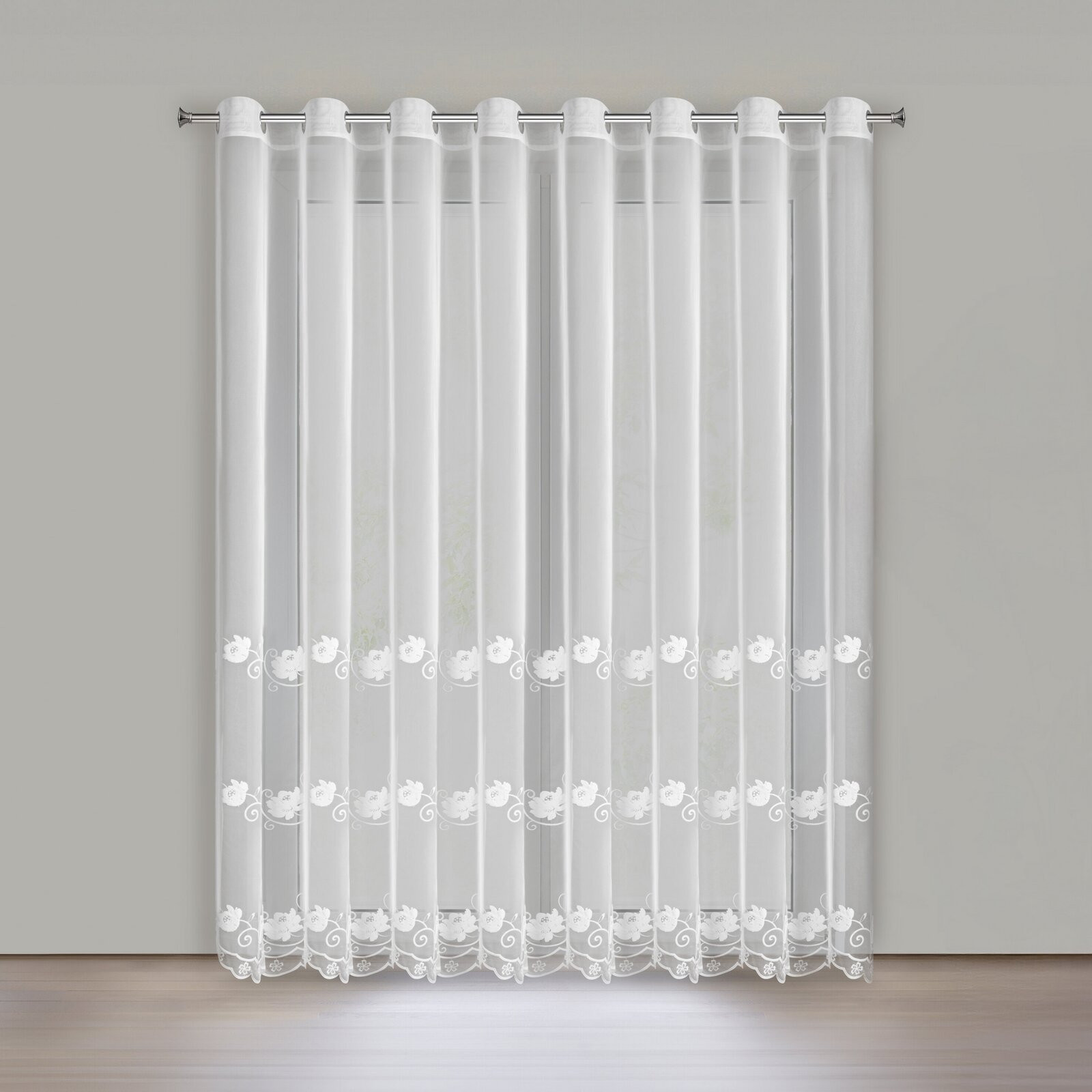 Hotová záclona LETI bílá - na průchodkách