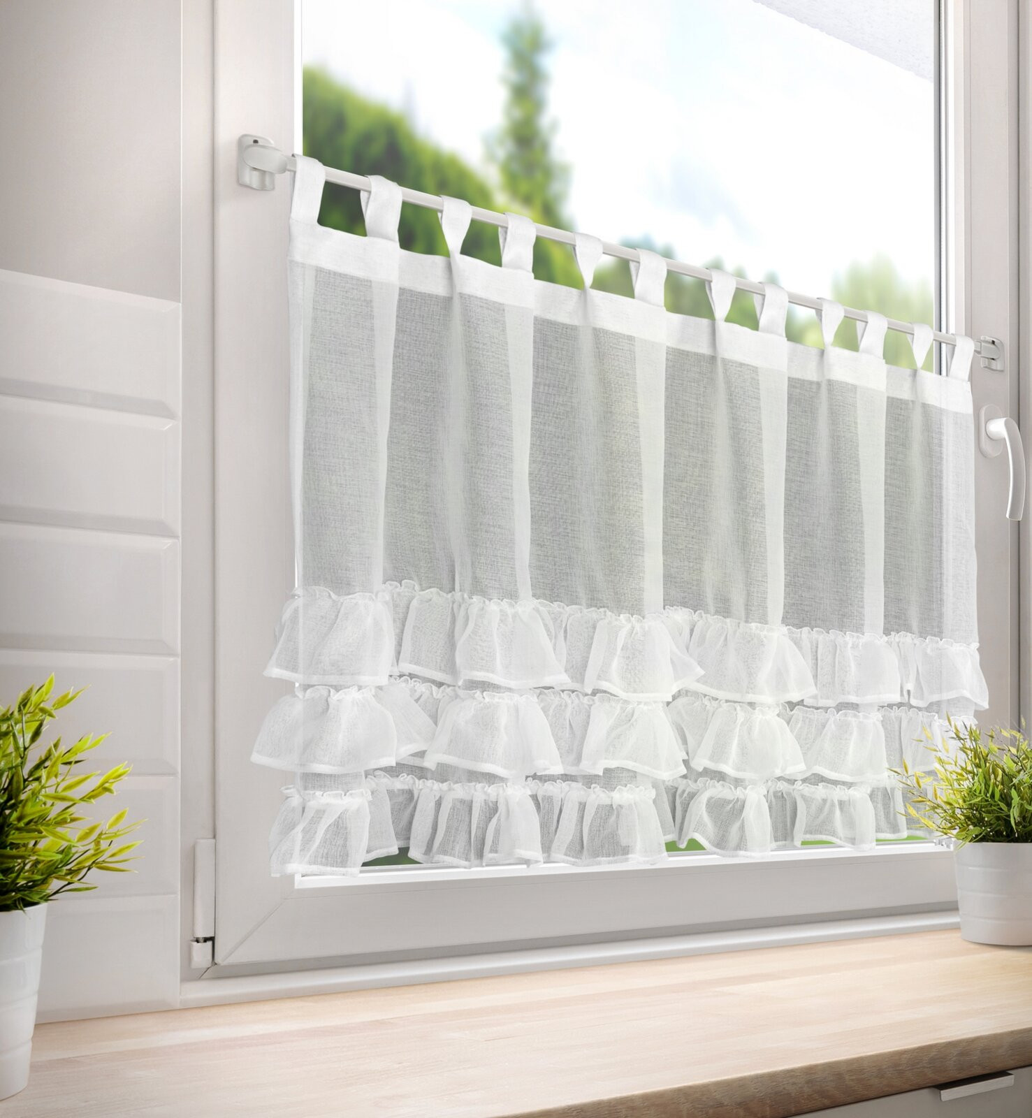 Hotová záclona LILIAN 2 bílá - na průchodkách