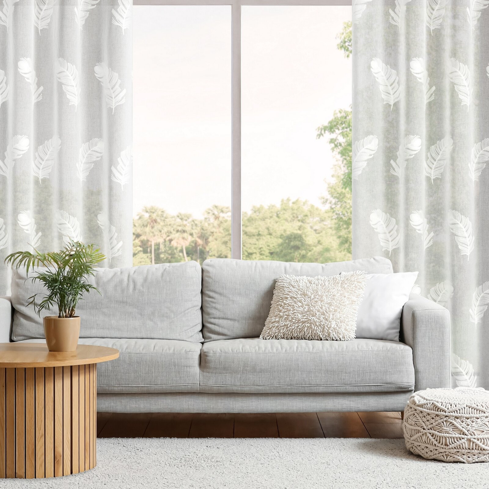 Hotová záclona LIRENA K bílá - na průchodkách