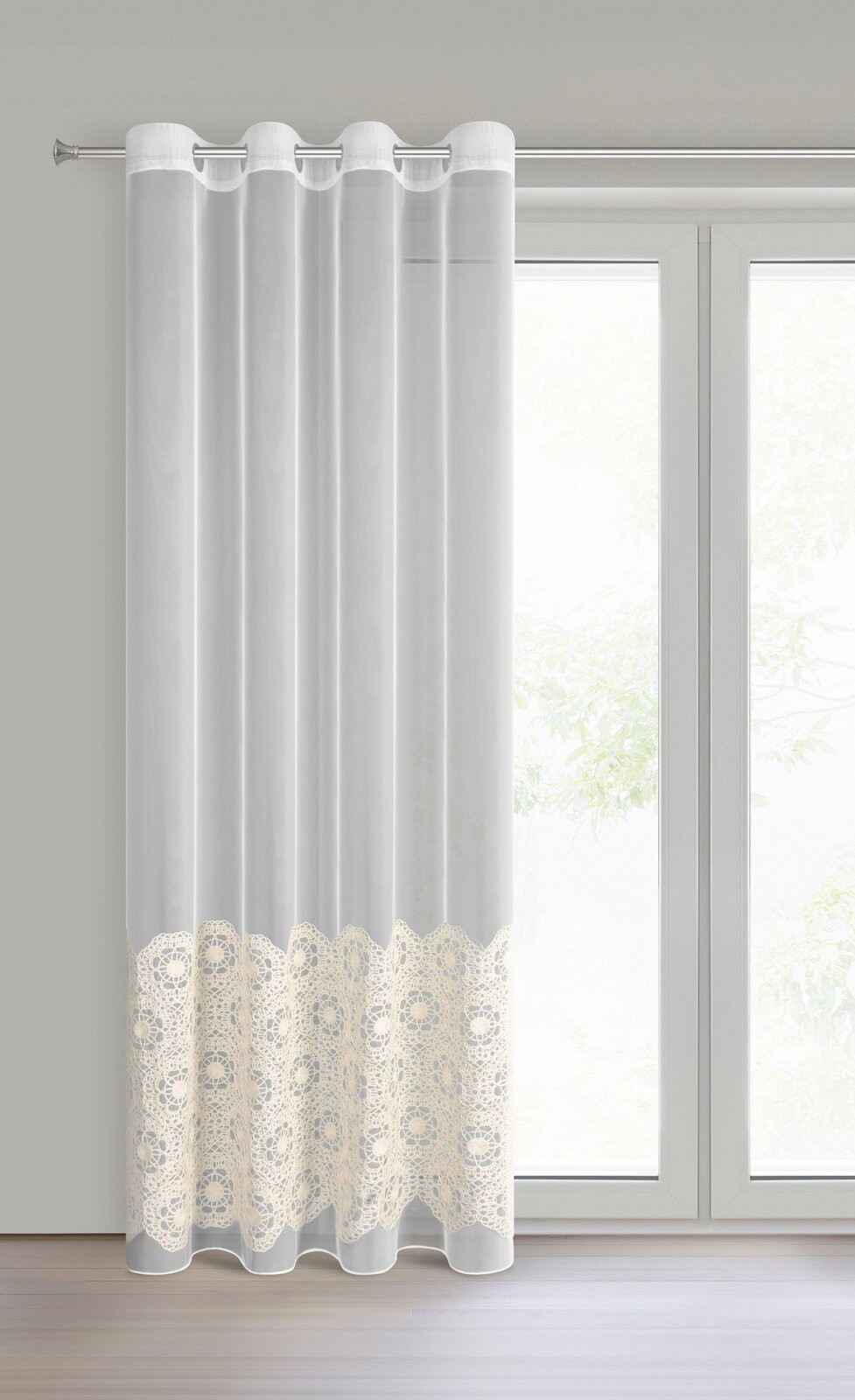 Hotová záclona LIZA béžová - na průchodkách