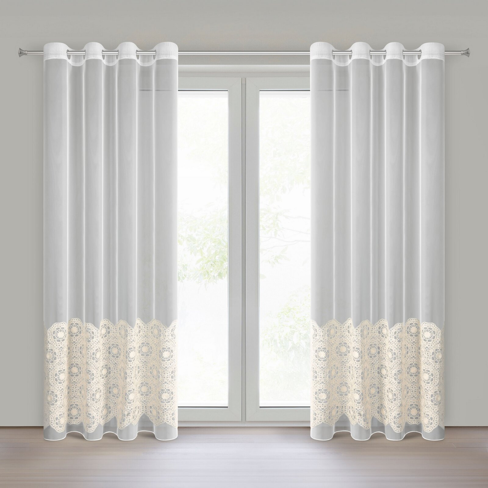 Hotová záclona LIZA béžová - na průchodkách