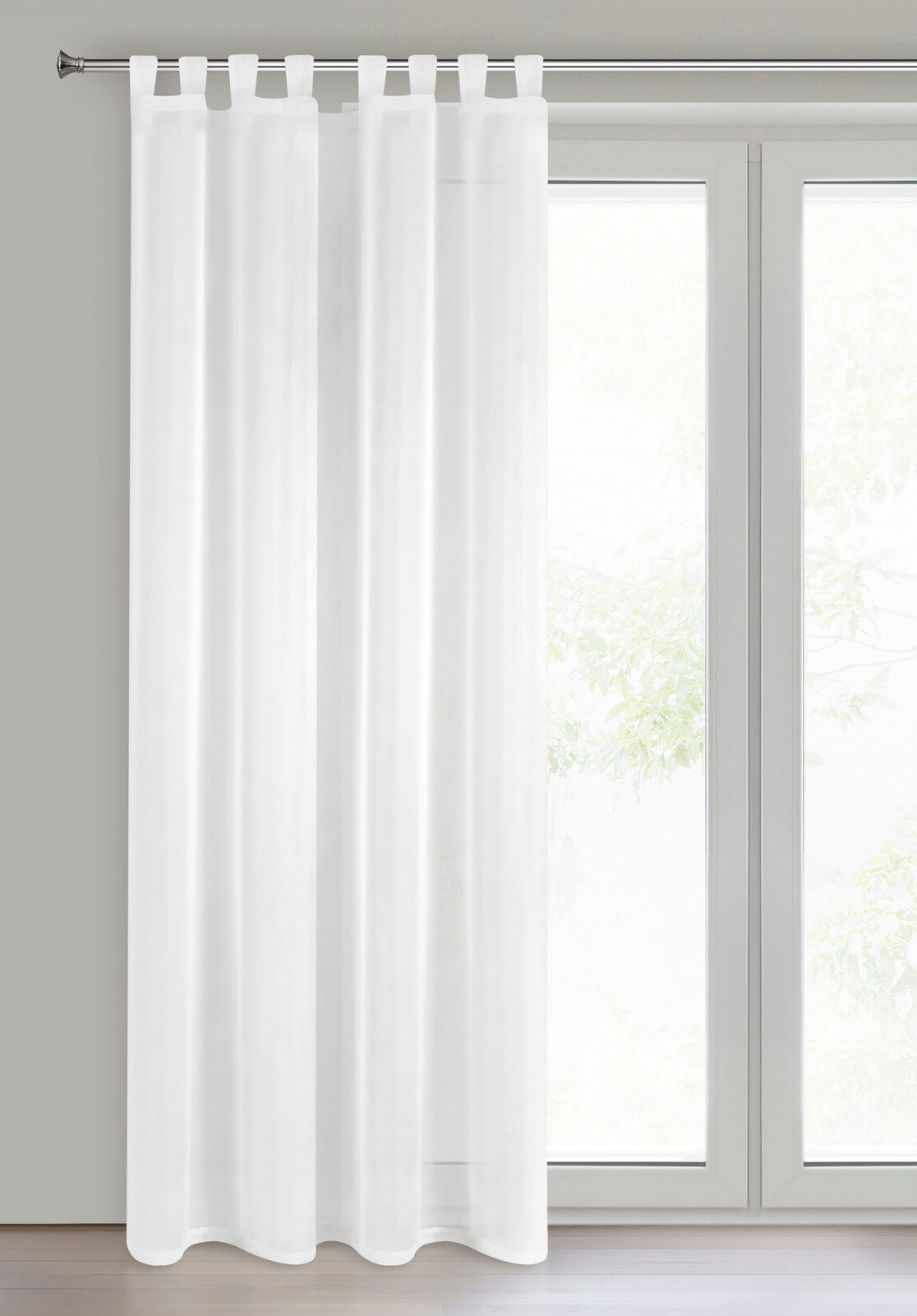 Hotová záclona LUCY 01 bílá - na průchodkách