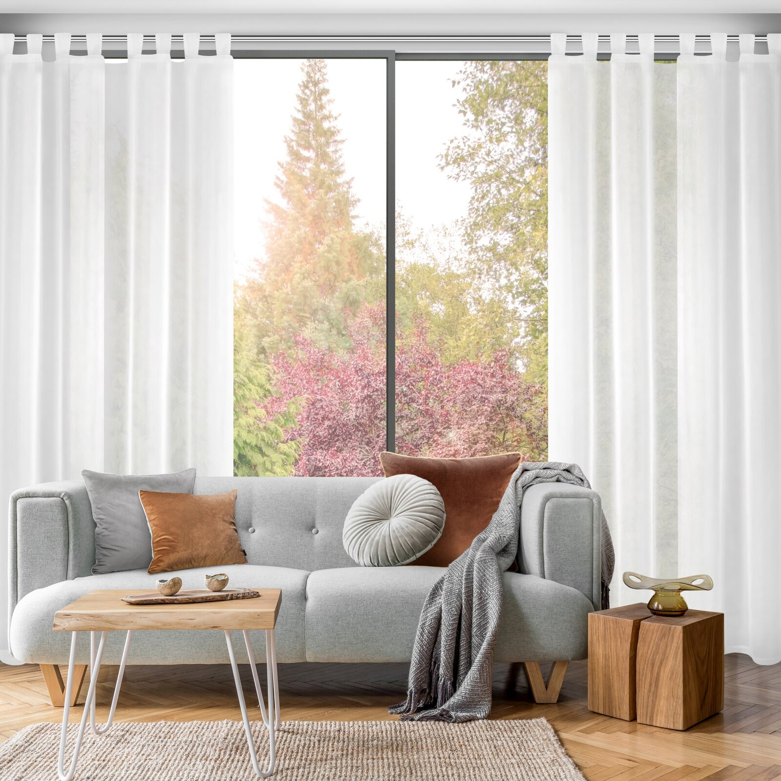 Hotová záclona LUCY 01 bílá - na průchodkách