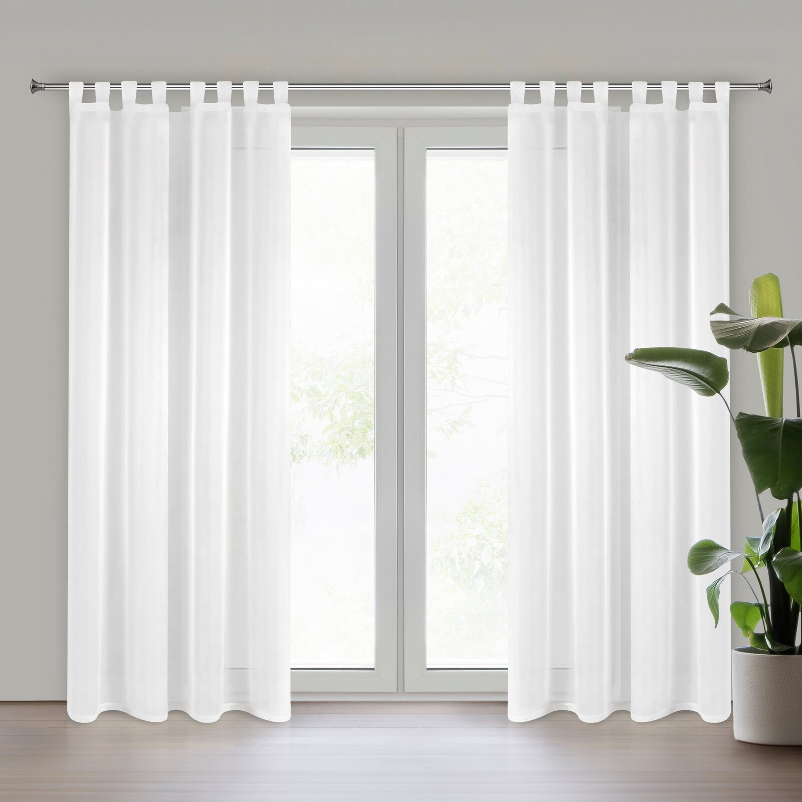 Hotová záclona LUCY 01 bílá - na průchodkách