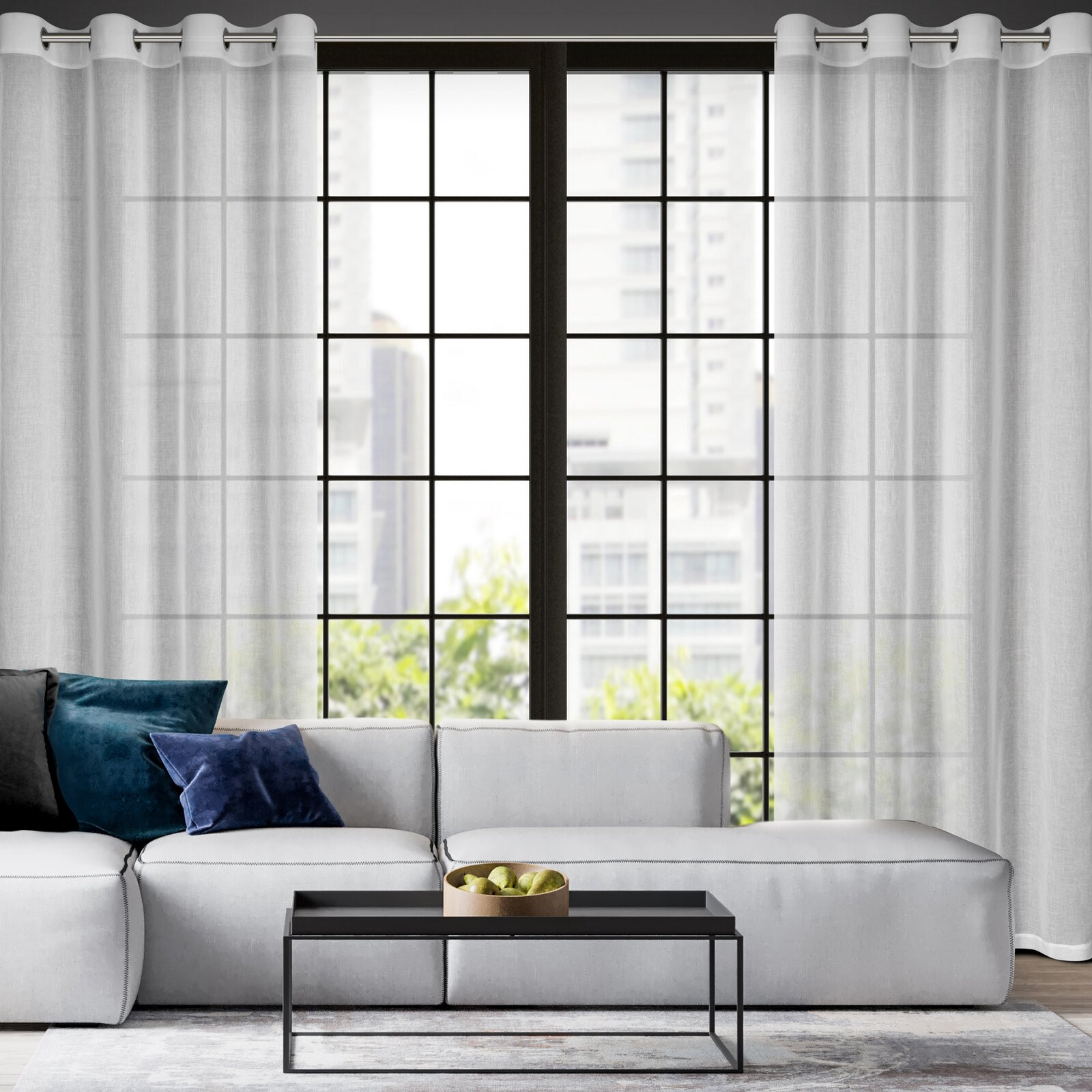 Hotová záclona MARINA bílá - na průchodkách