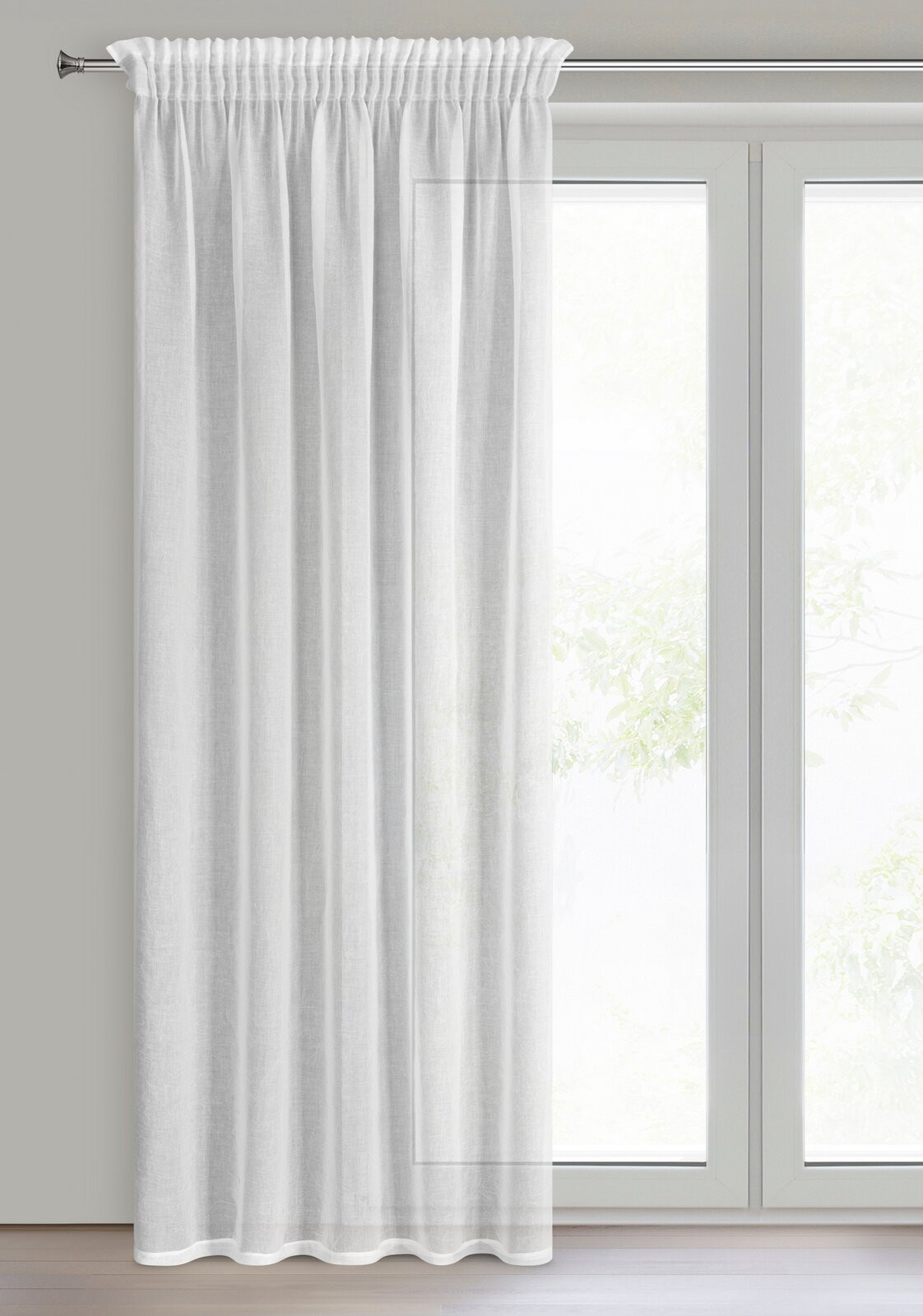 Hotová záclona MARINA bílá - na pásce