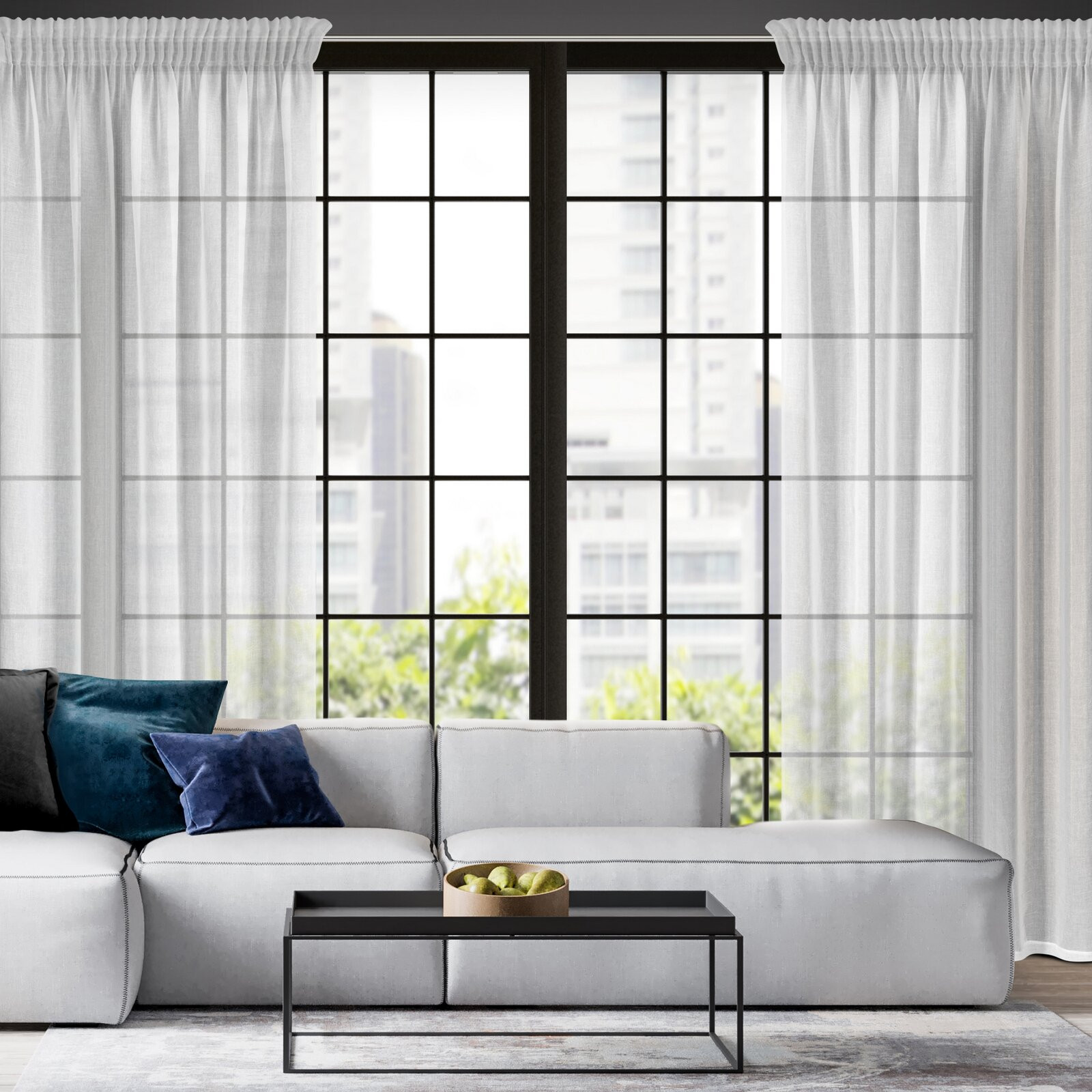 Hotová záclona MARINA bílá - na pásce