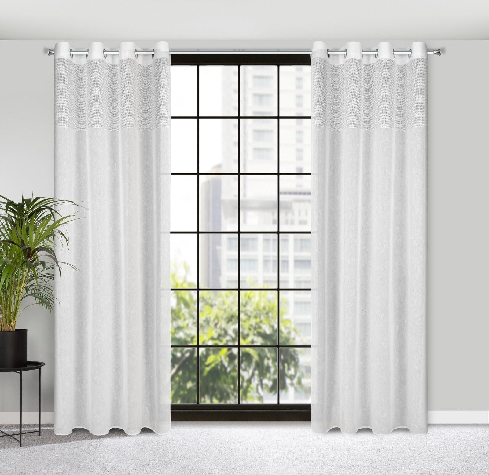 Hotová záclona MARISA bílá - na průchodkách