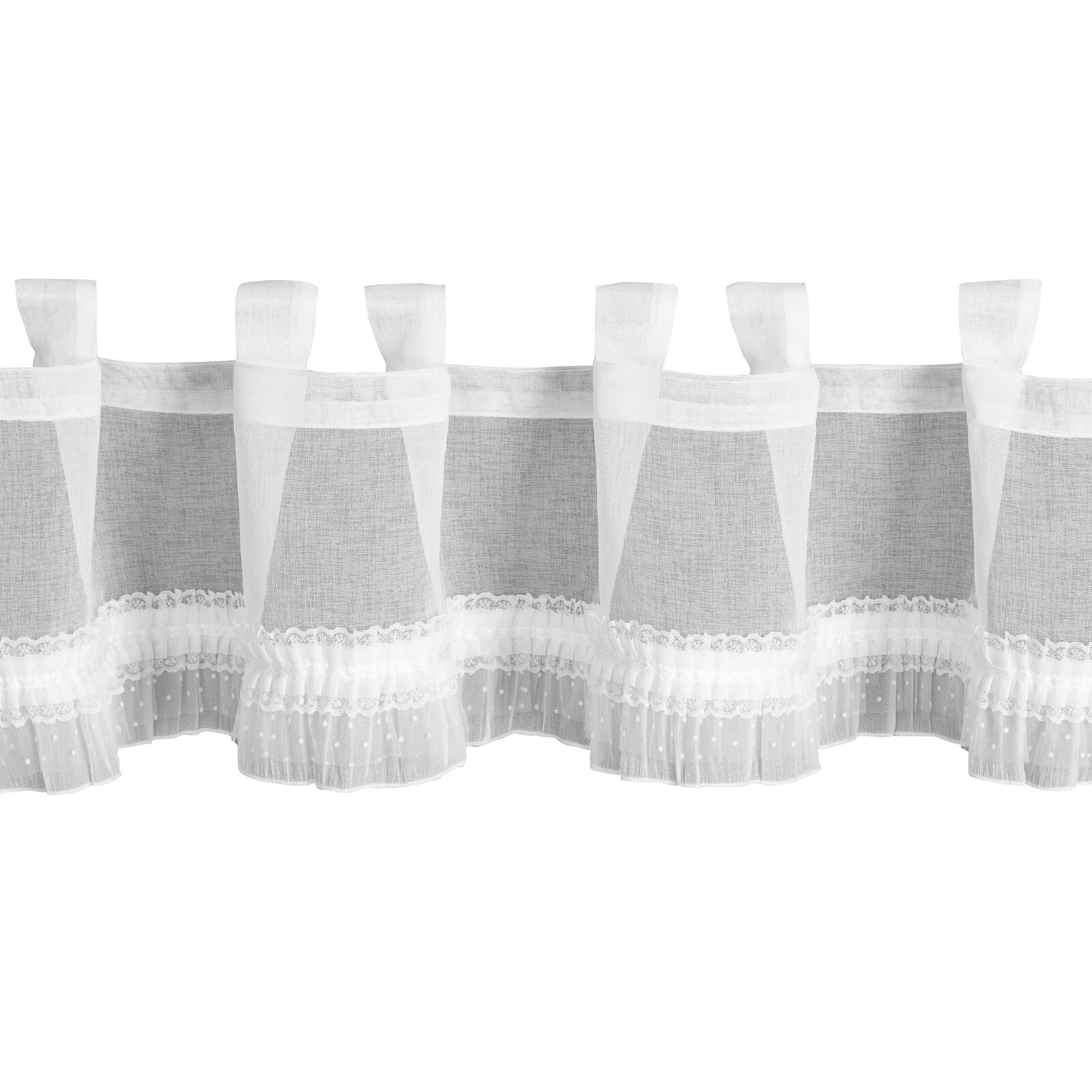 Hotová záclona MARY bílá - na průchodkách