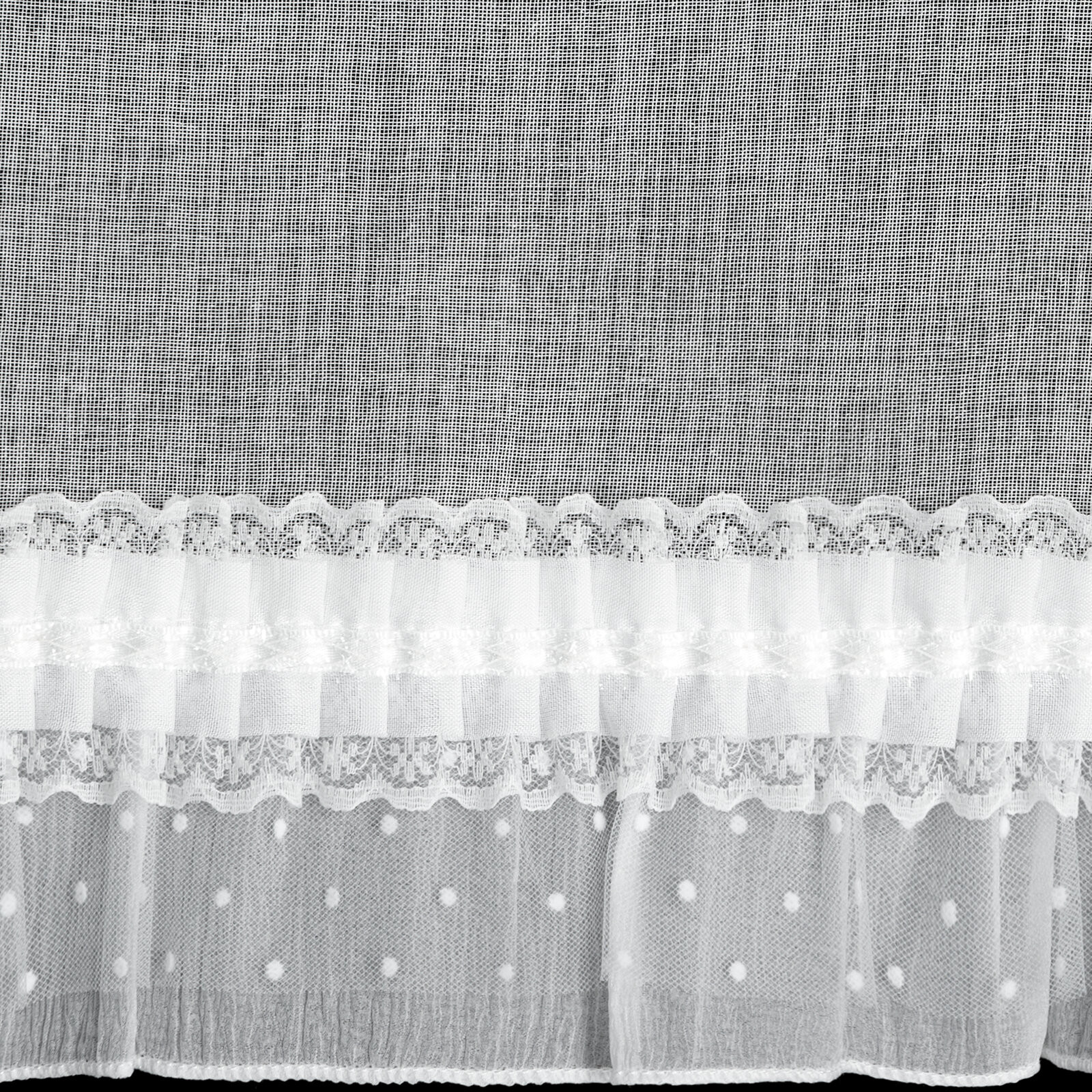 Hotová záclona MARY bílá - na průchodkách