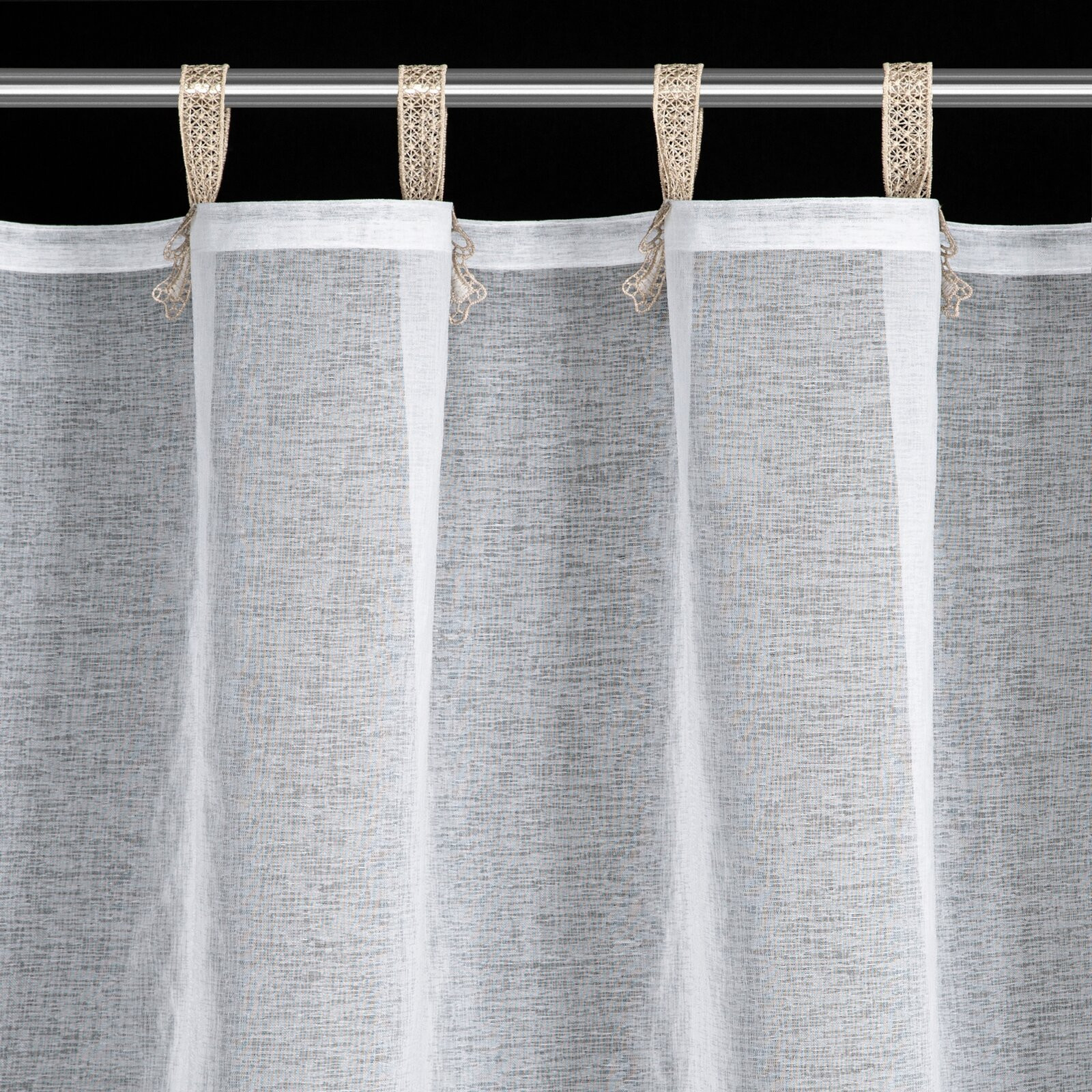 Hotová záclona MELISA bílá / béžová - na průchodkách