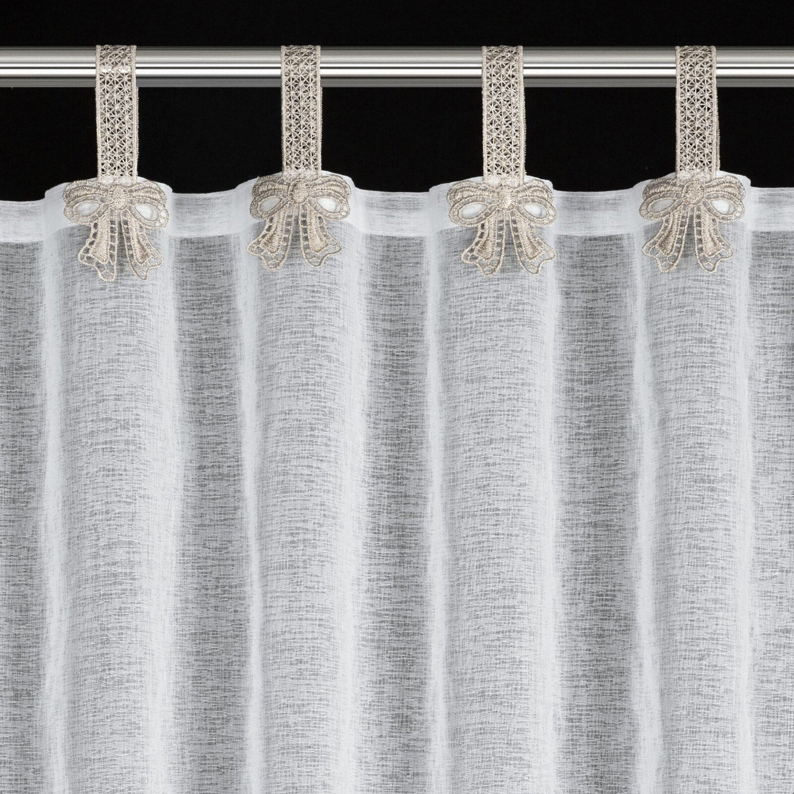 Hotová záclona MELISA bílá / béžová - na průchodkách