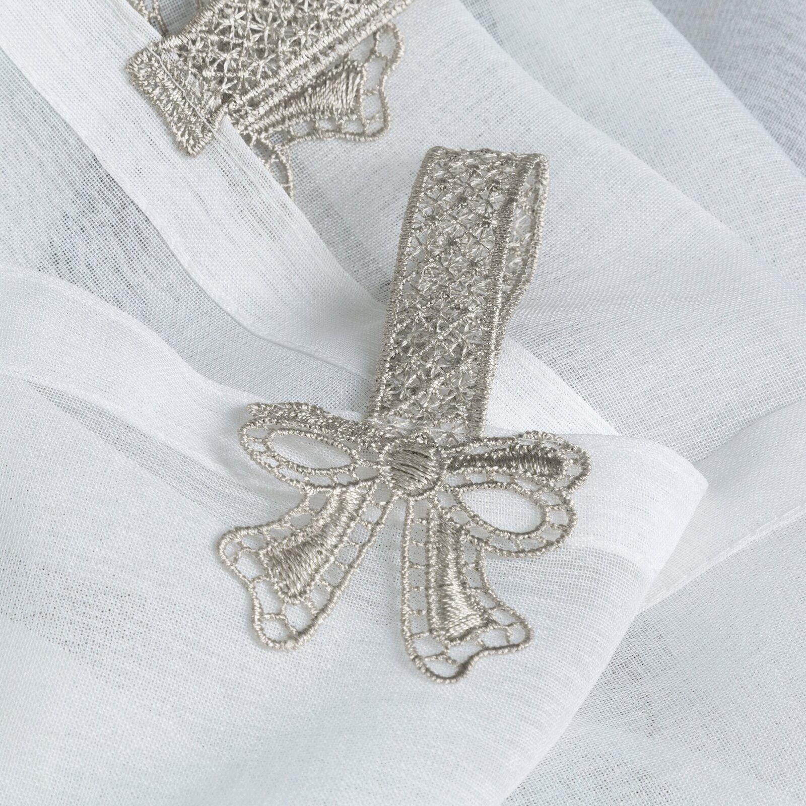 Hotová záclona MELISA bílá / béžová - na průchodkách