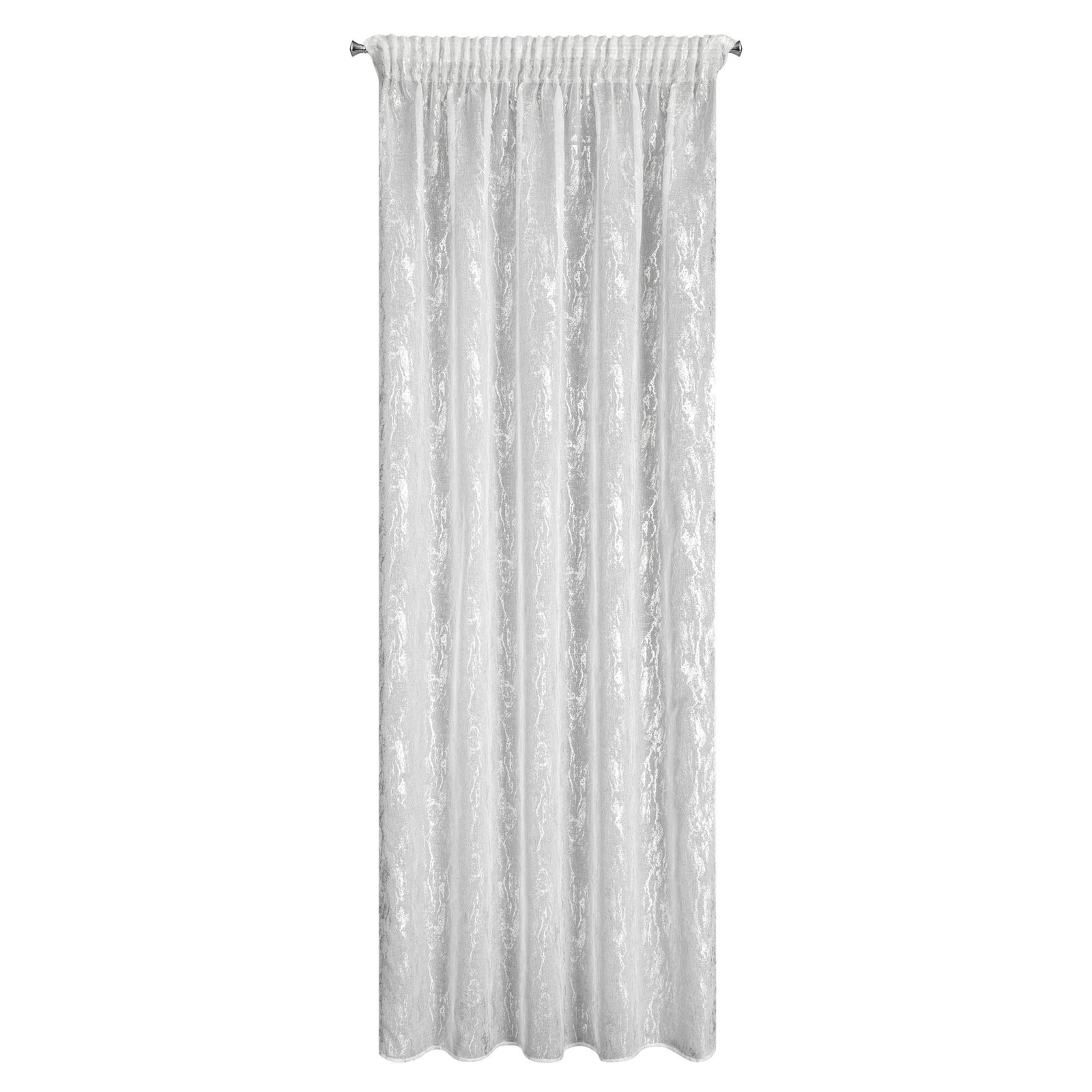 Hotová záclona MIA bílá / stříbrná - na pásce