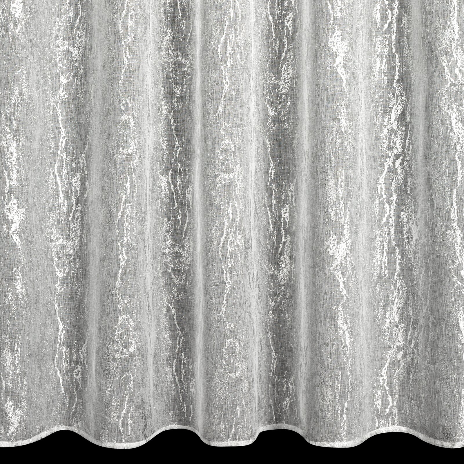 Hotová záclona MIA bílá / stříbrná - na pásce