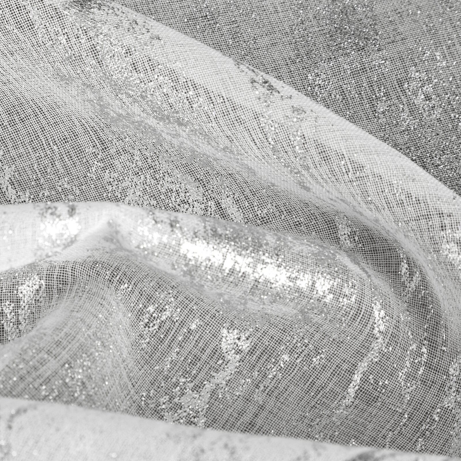 Hotová záclona MIA bílá / stříbrná - na pásce