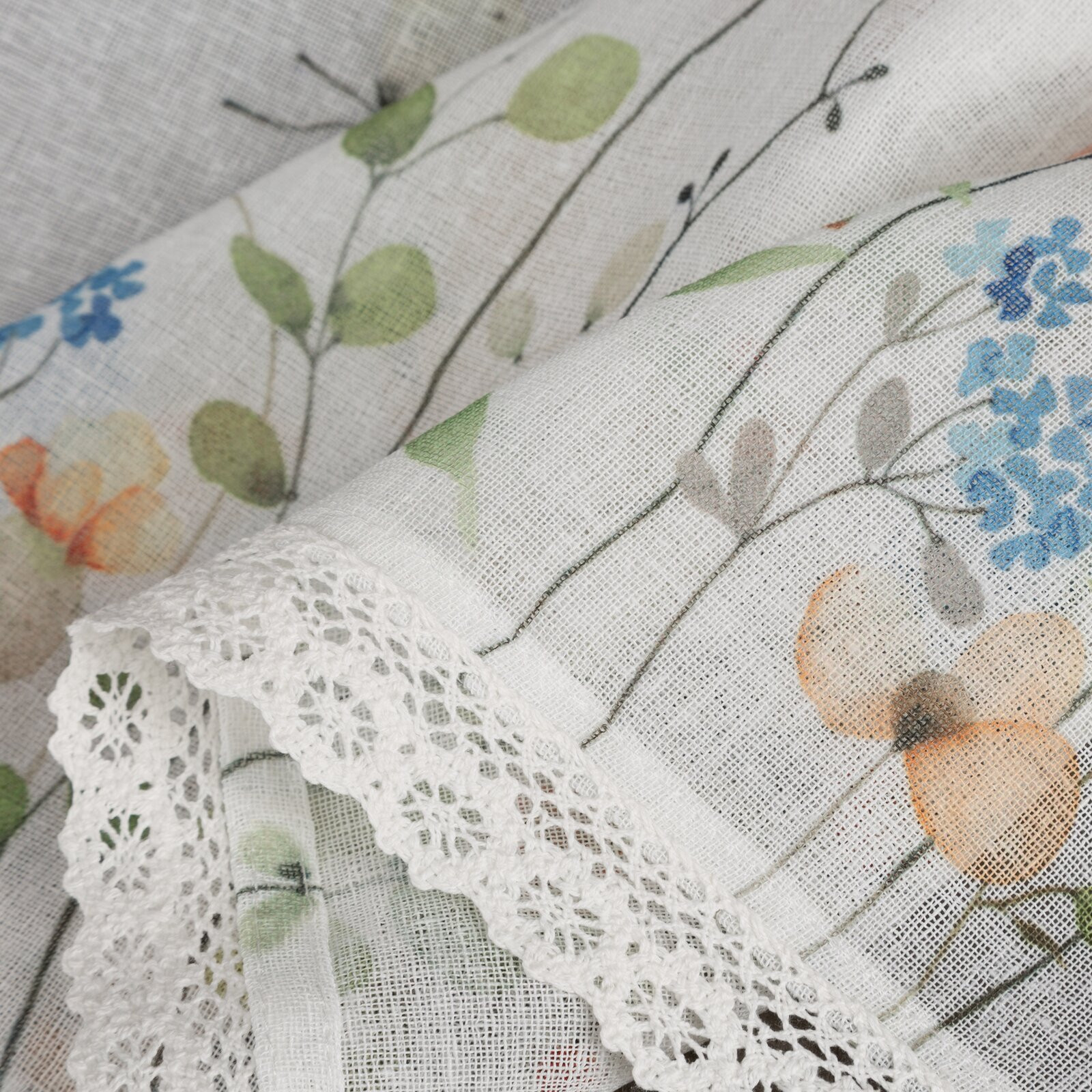 Hotová záclona NATI bílá / červená - s tunelem