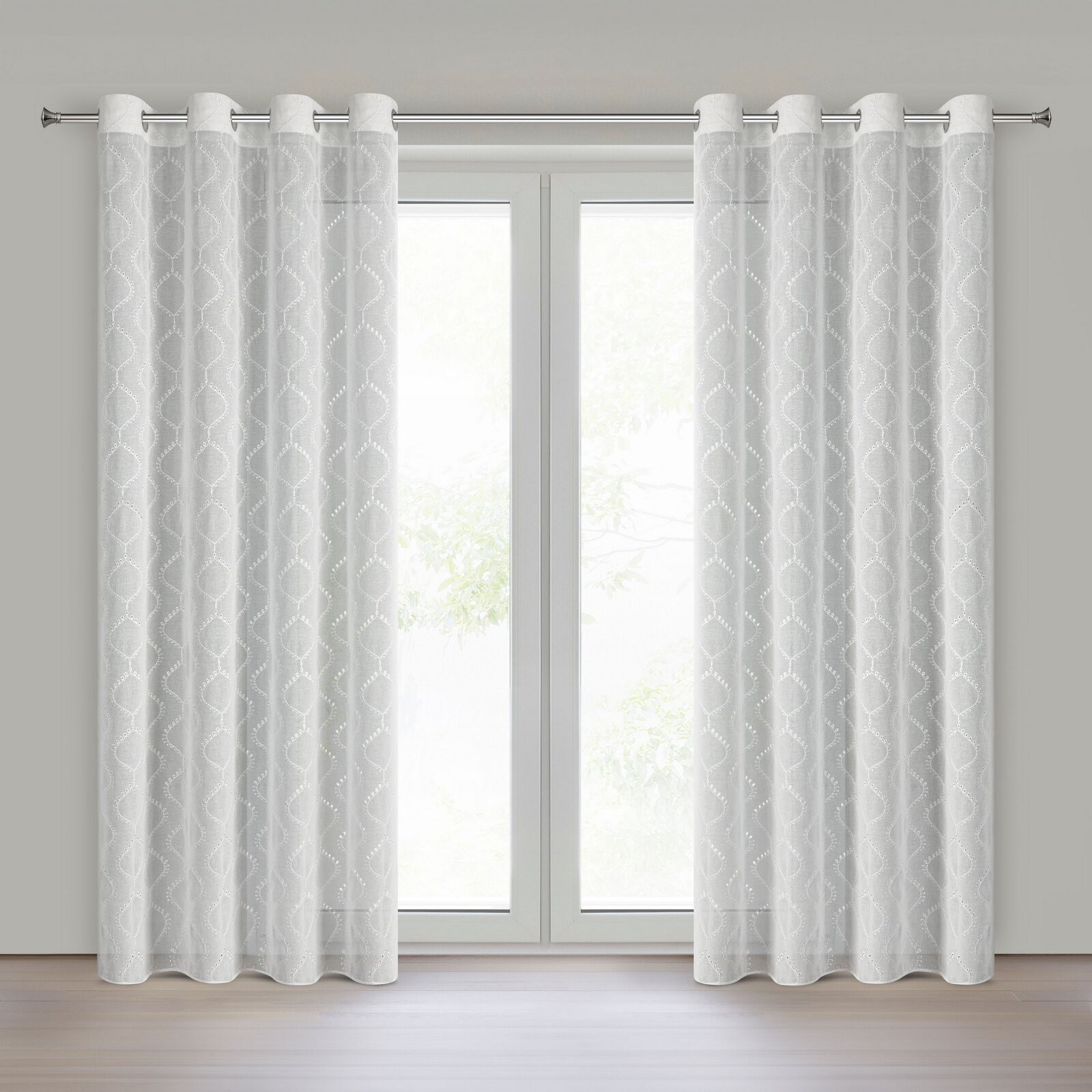 Hotová záclona RAYA bílá - na průchodkách