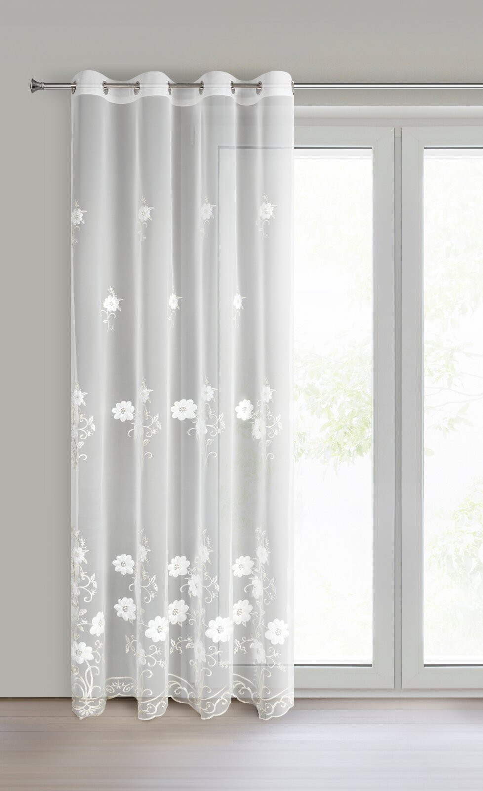 Hotová záclona SALI krémová - na průchodkách