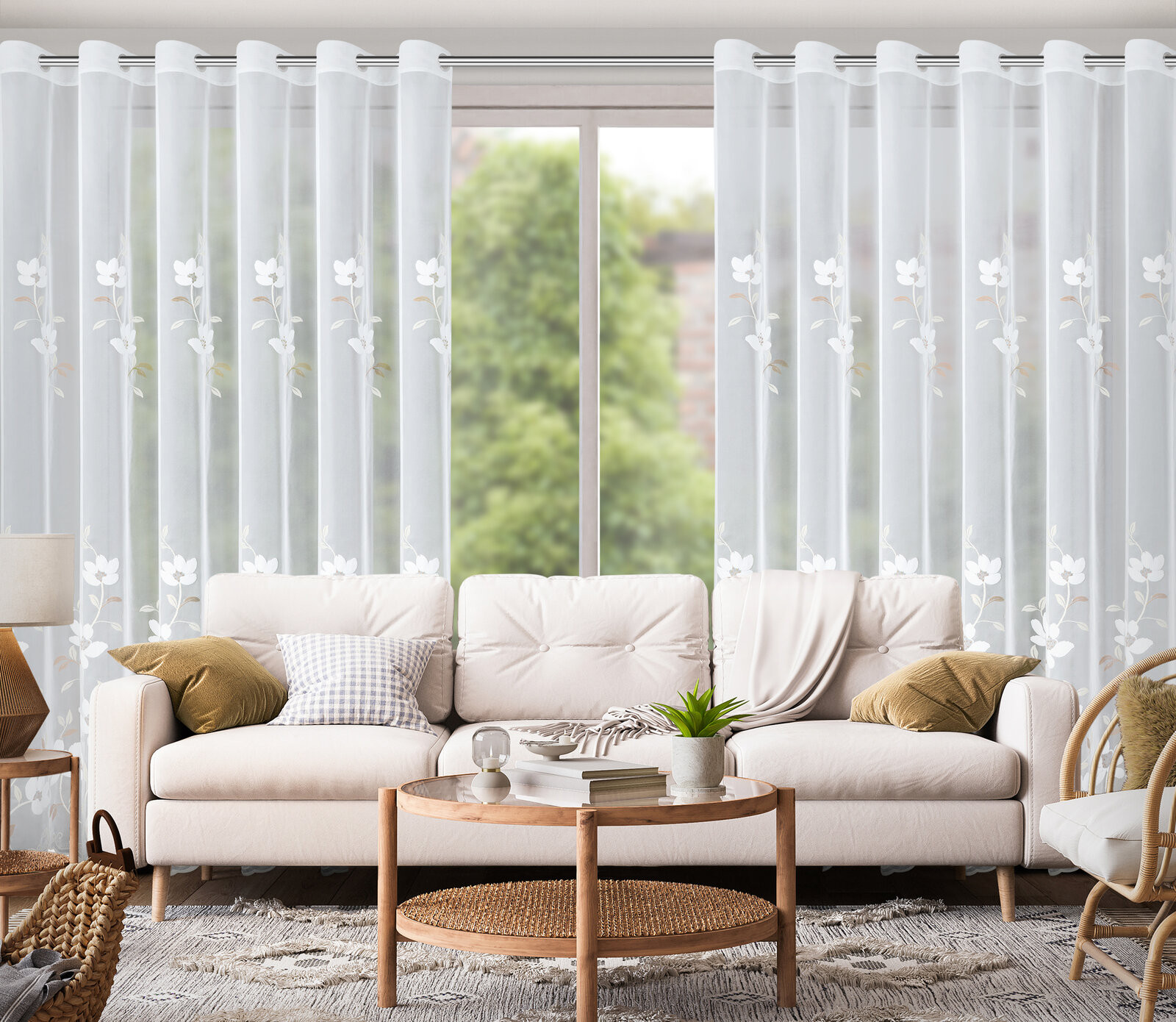 Hotová záclona SANDI bílá - na průchodkách