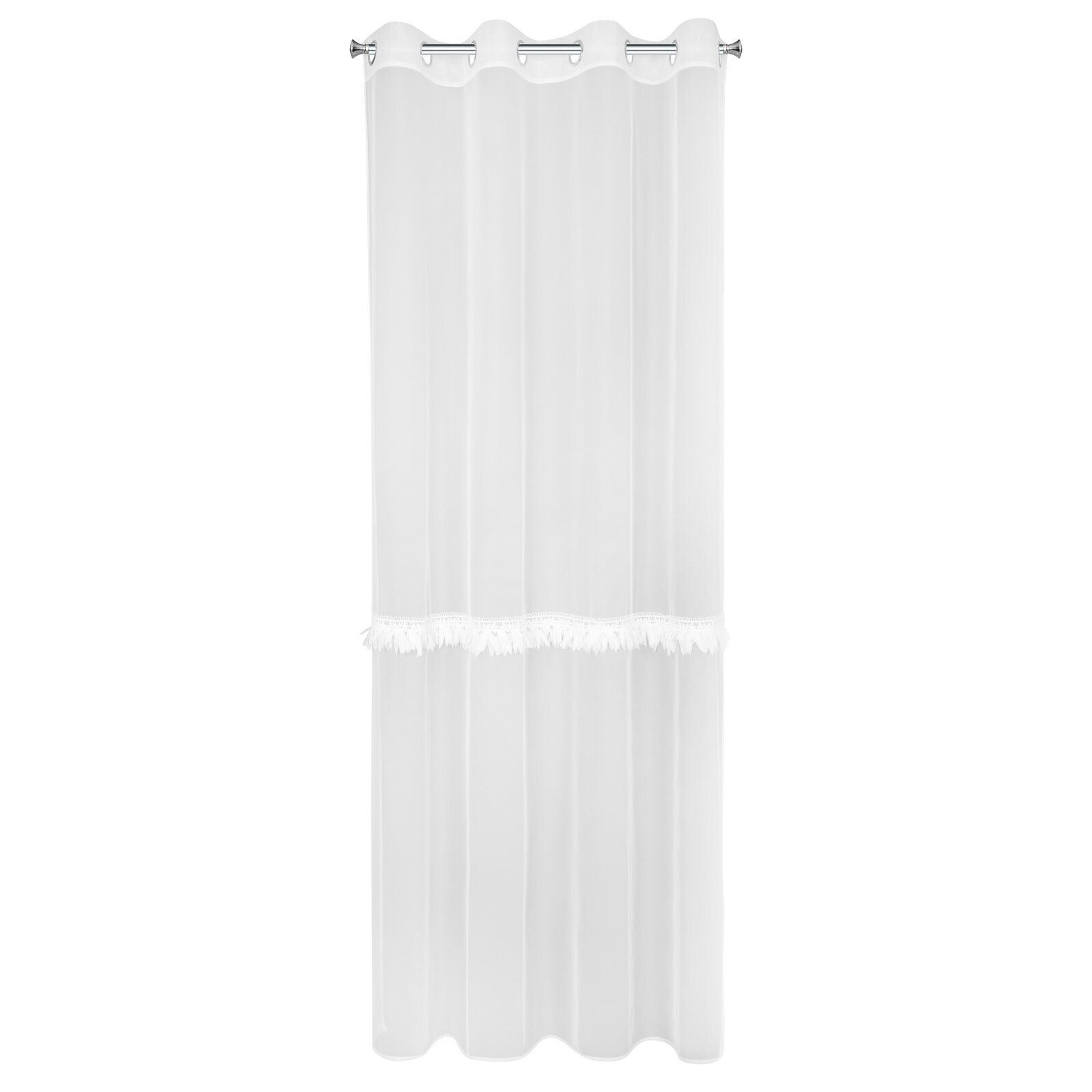 Hotový závěs SYLVI bílý - na průchodkách