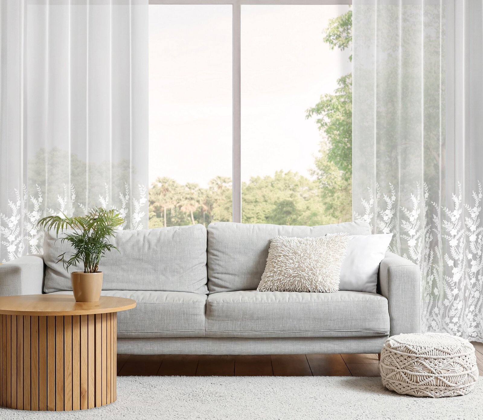 Hotová záclona TALINA bílá - na průchodkách