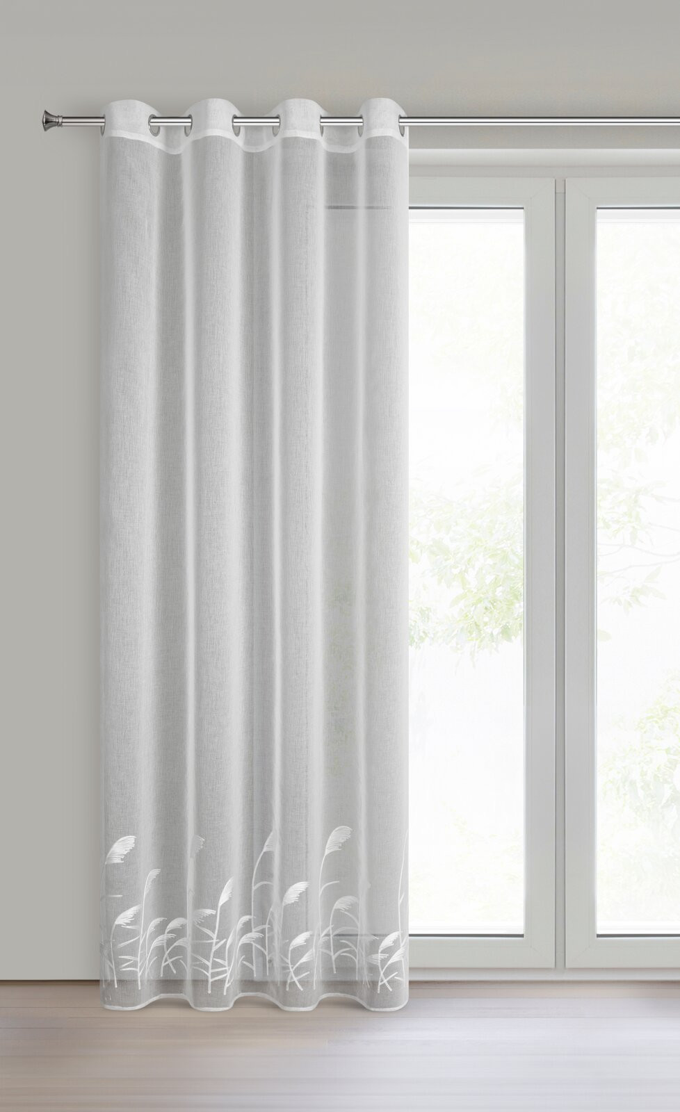 Hotová záclona TASHA bílá - na průchodkách