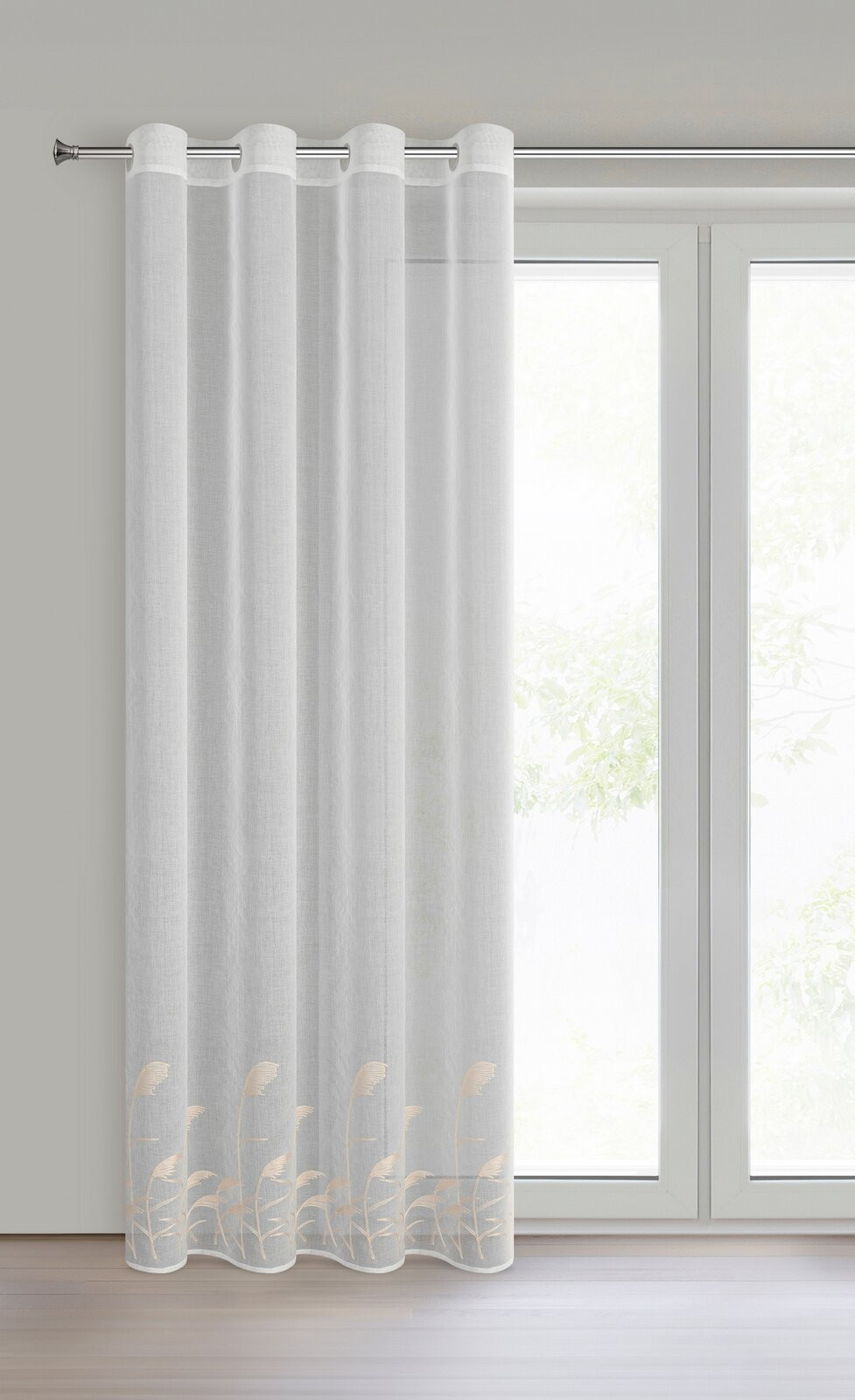 Hotová záclona TASHA bílá / béžová - na průchodkách