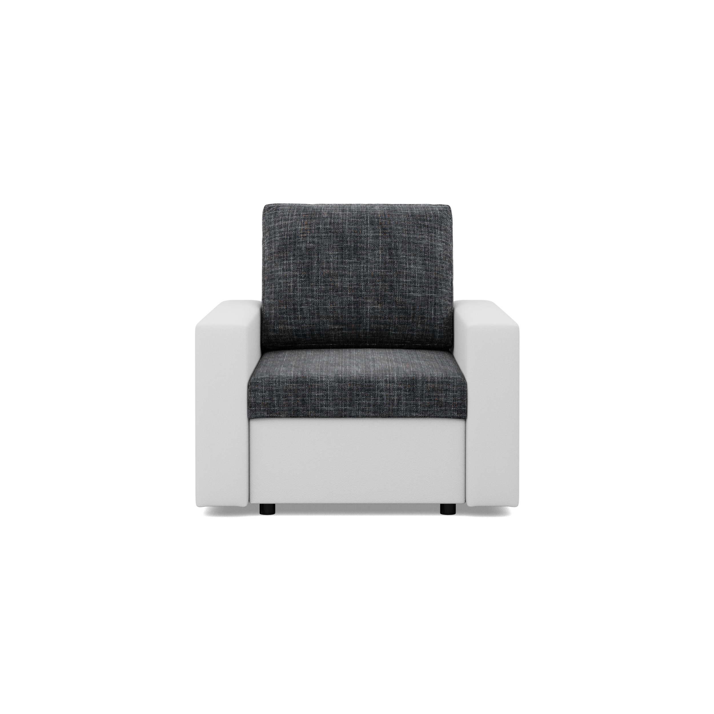 Křeslo LUNA tmavě šedé / bílé