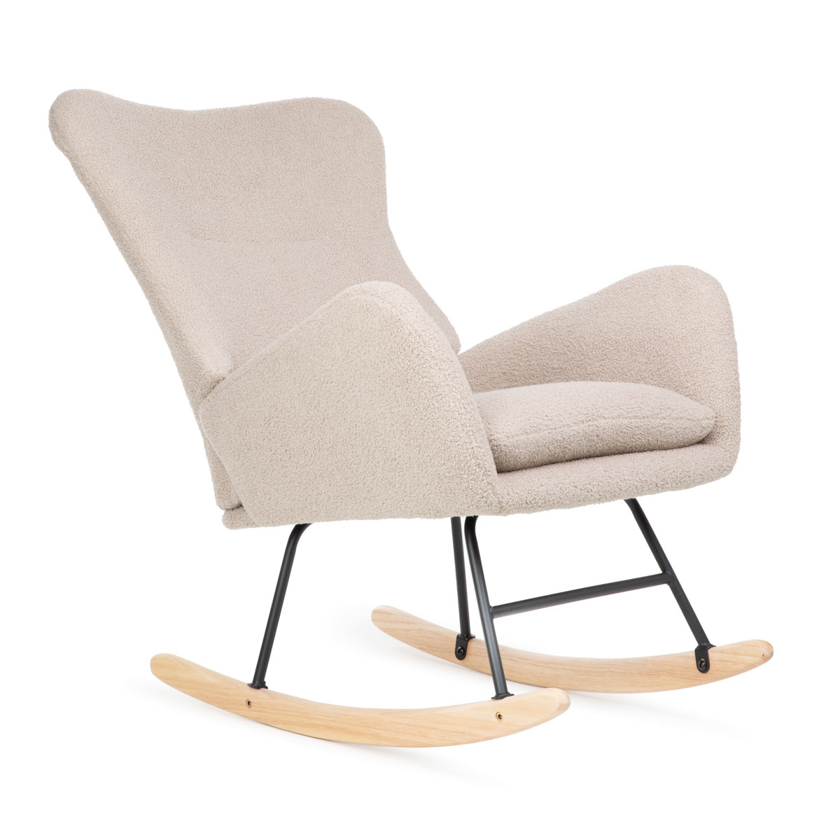 Houpací křeslo LUNNIE béžové TEDDY BOUCLÉ 856766