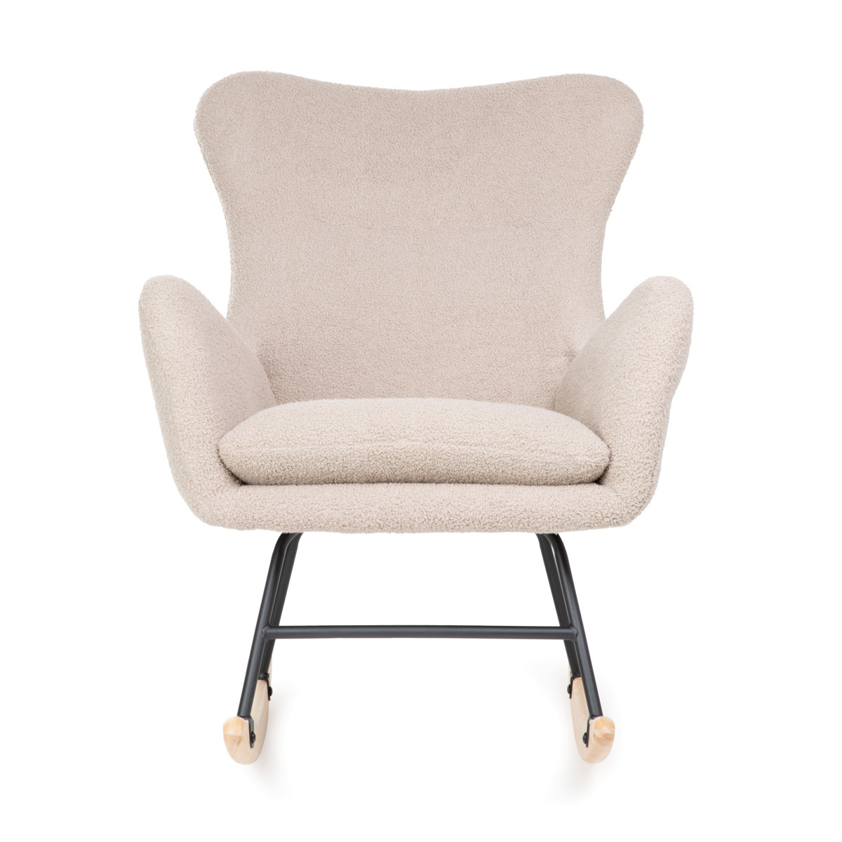 Houpací křeslo LUNNIE béžové TEDDY BOUCLÉ 856766