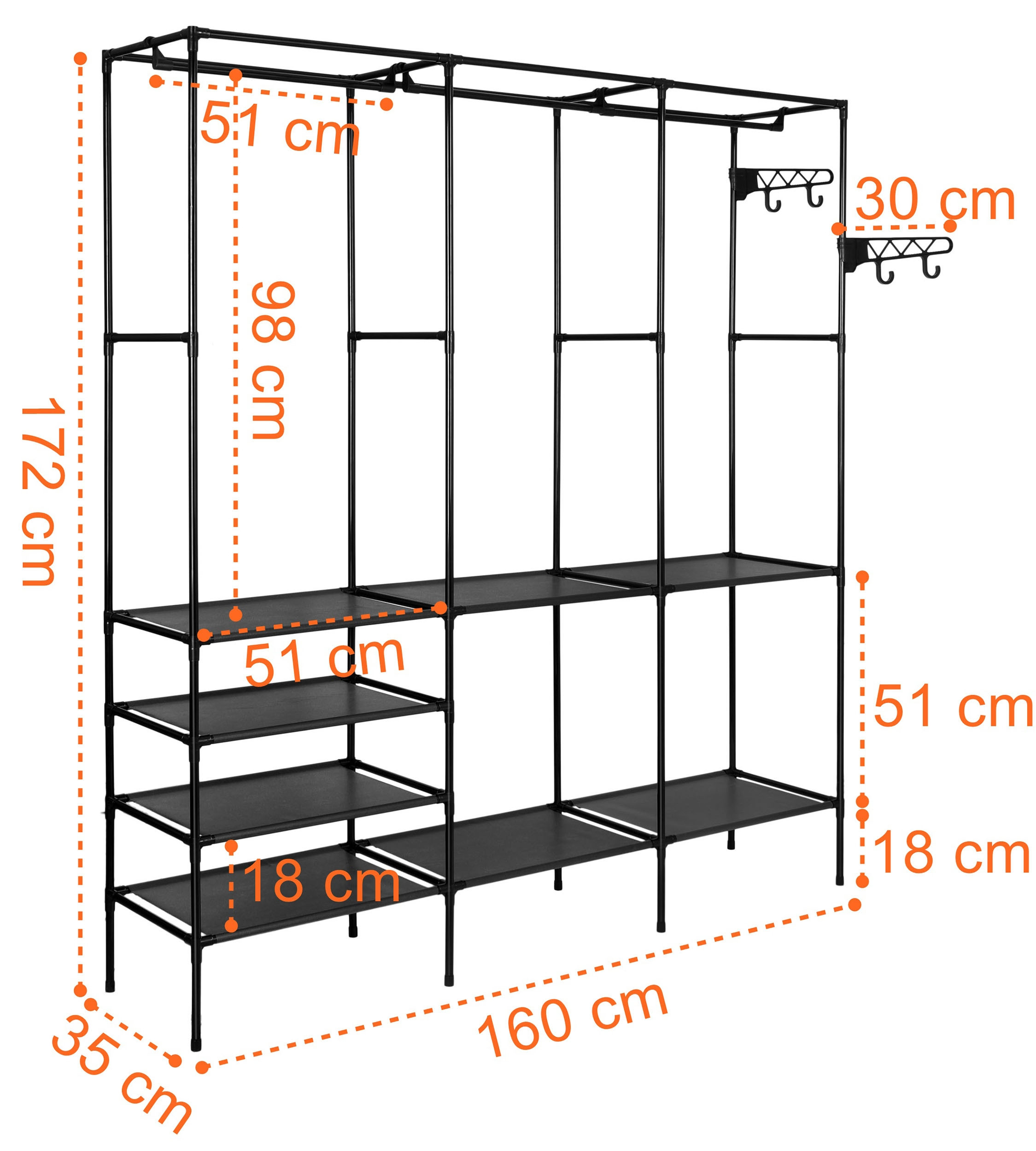 Šatní skříň SYNTIA černá