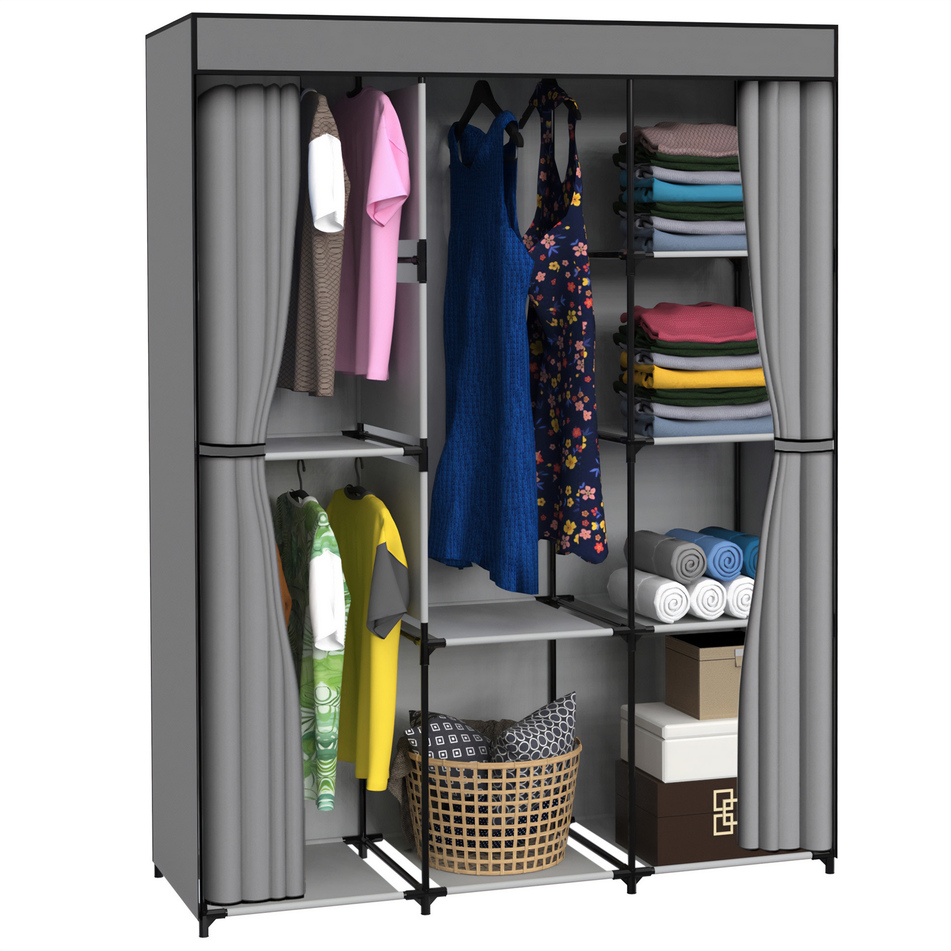 Šatní skříň CELINA antracitová / černá