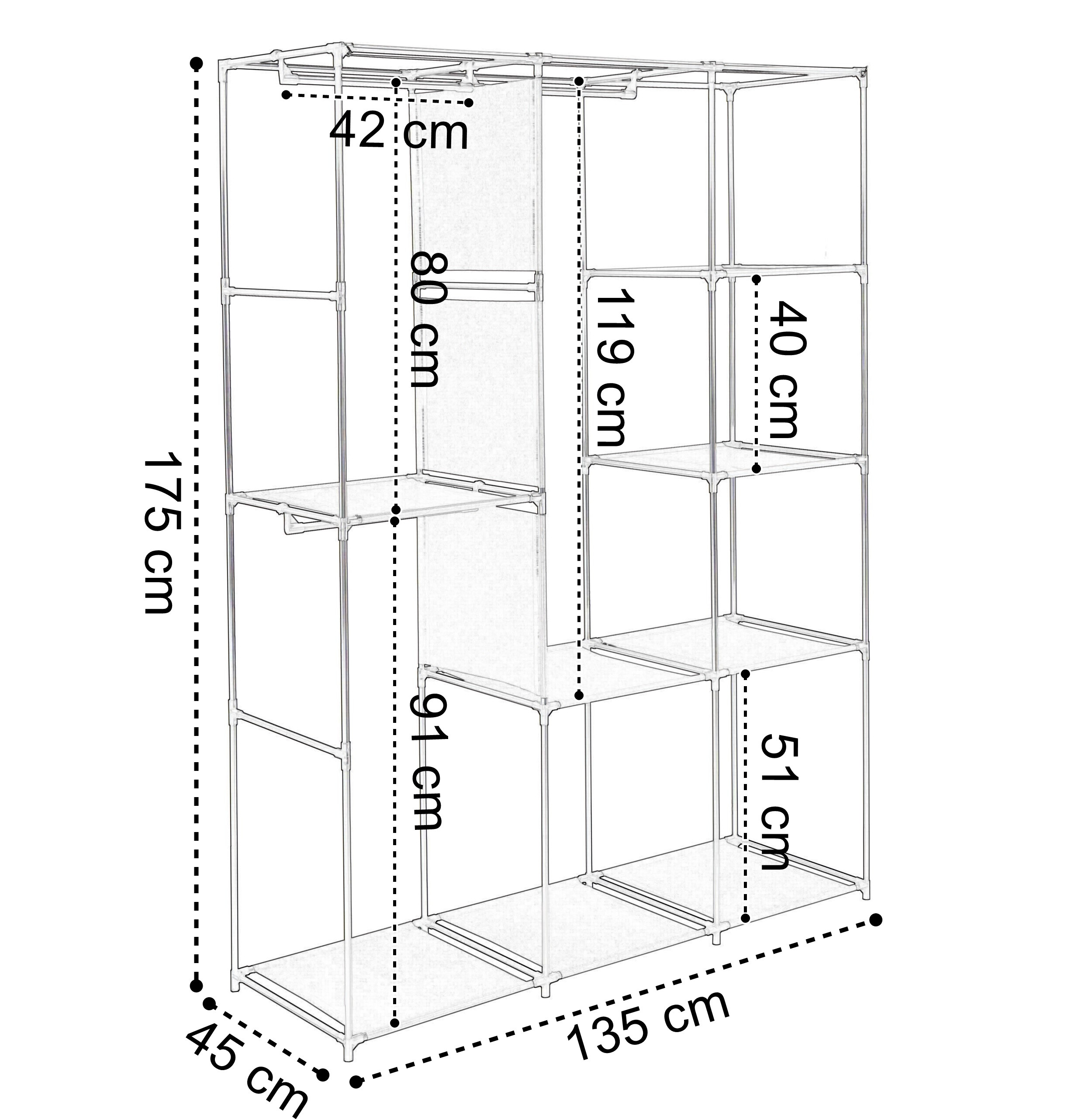 Šatní skříň CELINA antracitová / černá