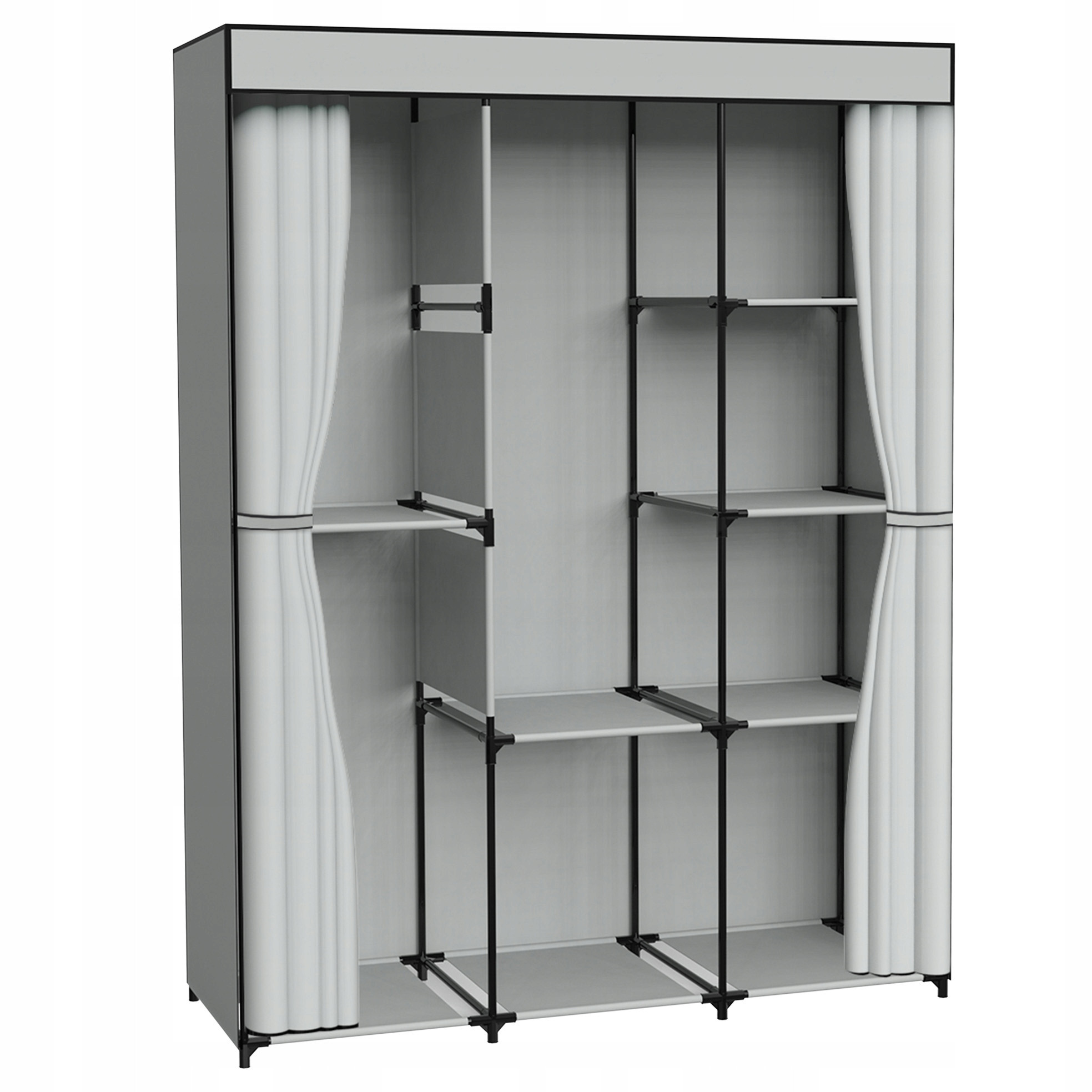 Šatní skříň CELINA šedá / černá