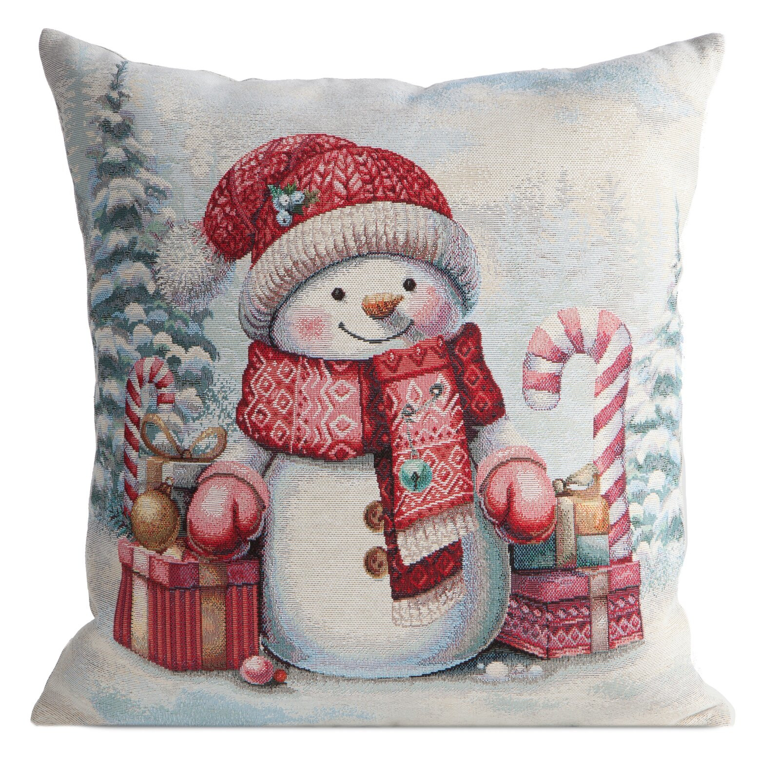 Povlak na polštář CHRISTMAS GOB 127A šedý / červený